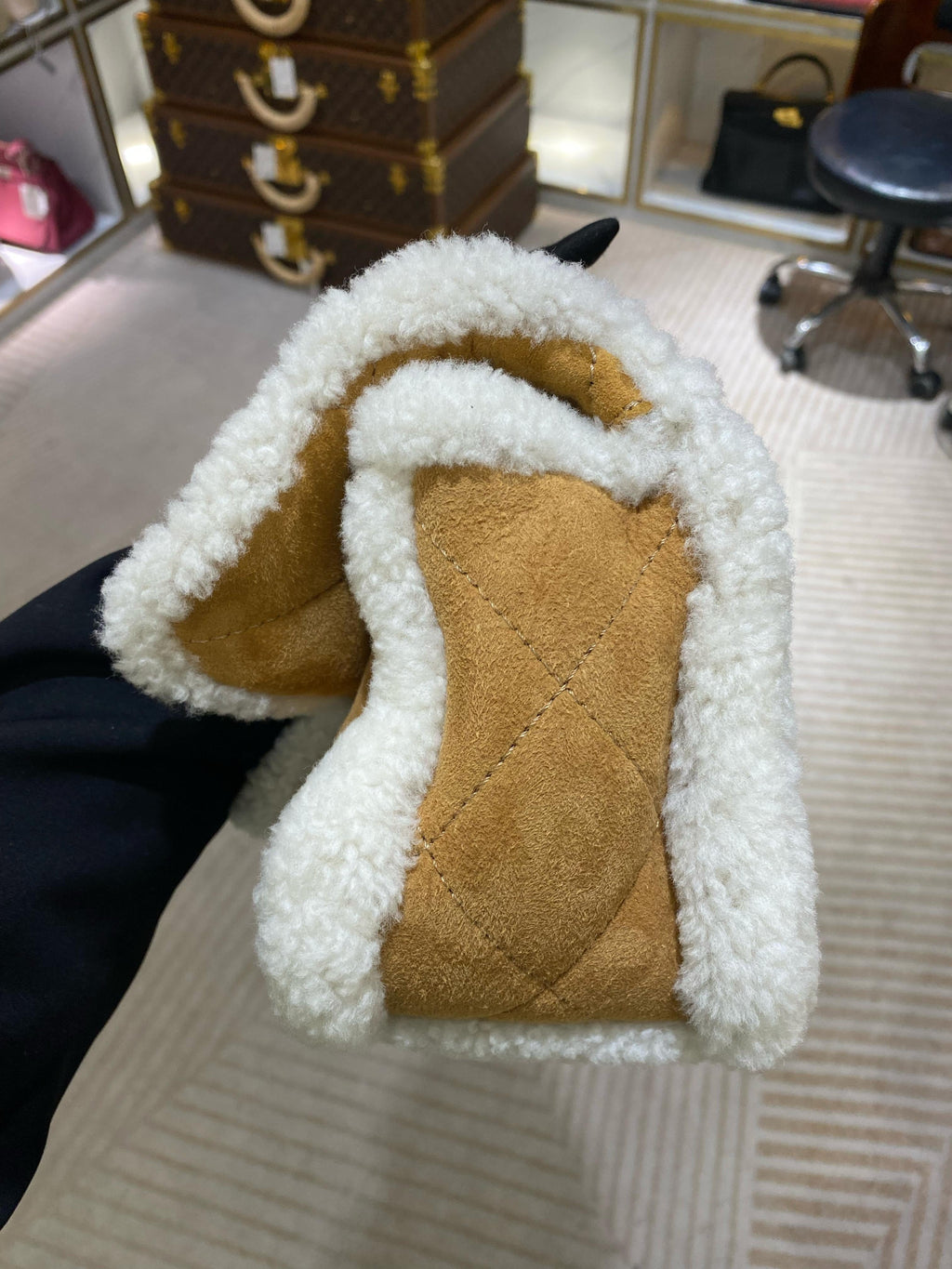 Chanel 18 Shearling Coco Neige Flap Bag