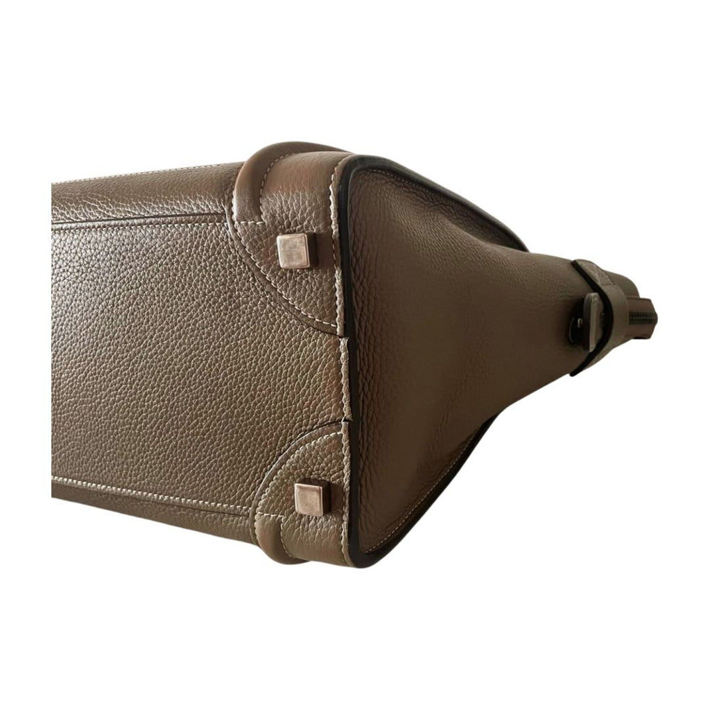 CELINE Micro Luggage Leather Handbag in Grey