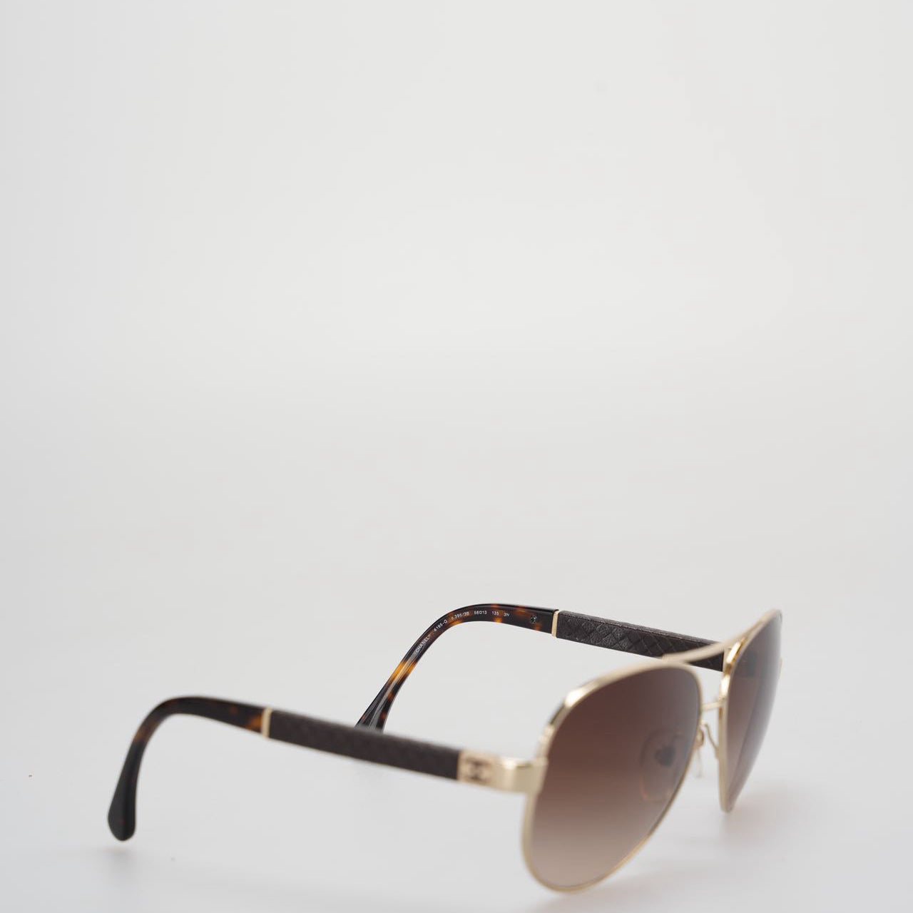 Chanel CC Aviator Sunglasses 4195-Q in Brown and Gold