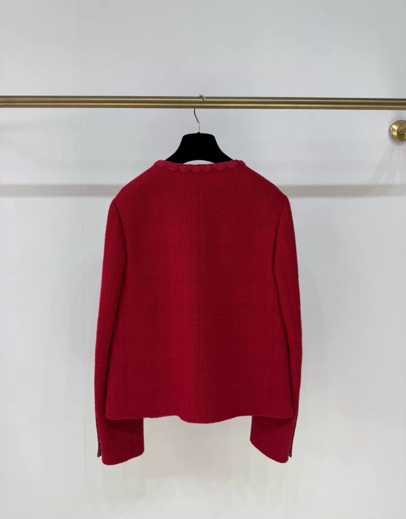 Chanel 24A Red Tweed Jacket