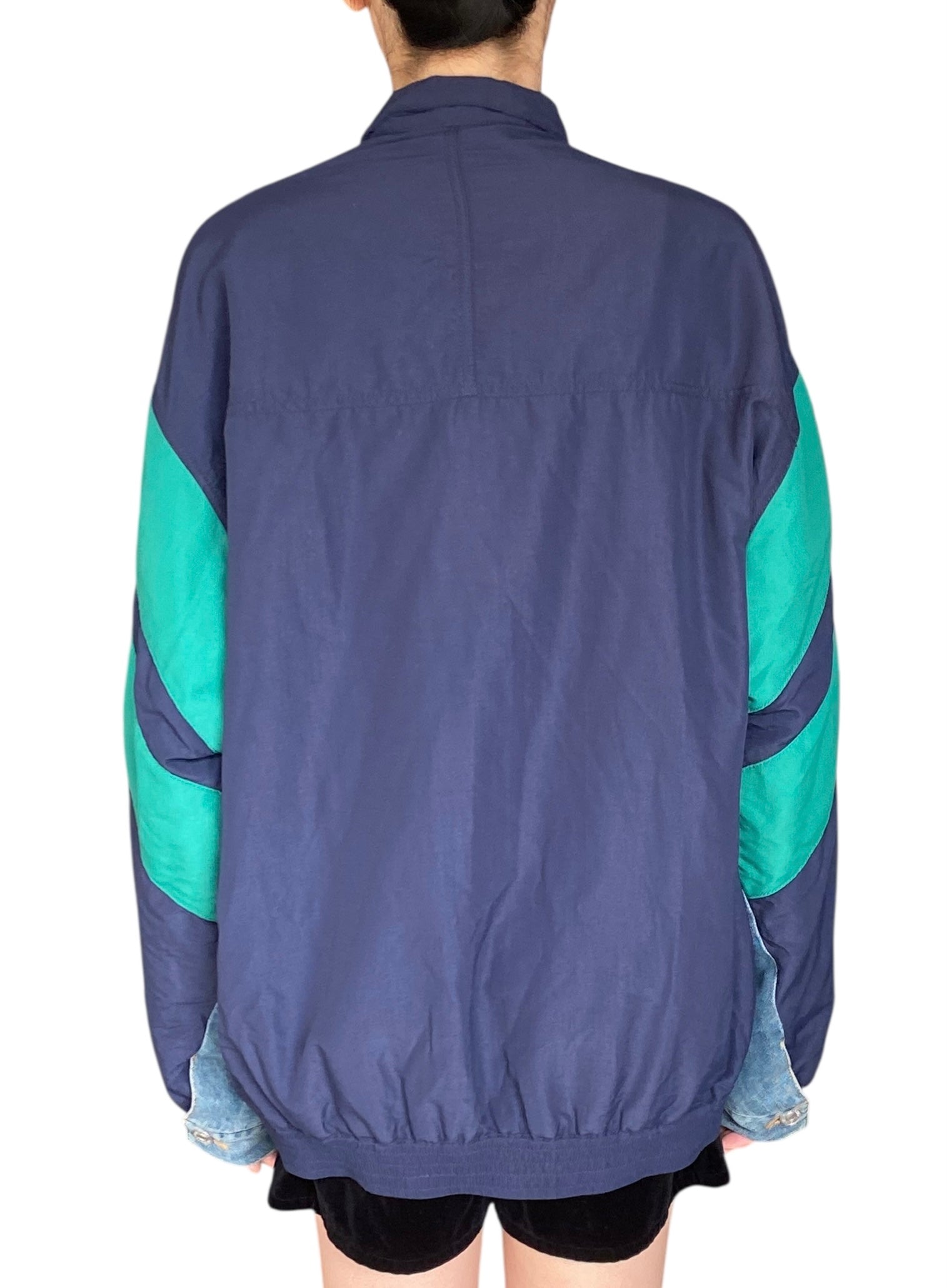 Balenciaga Blue & Green Combo Denim Jacket - L
