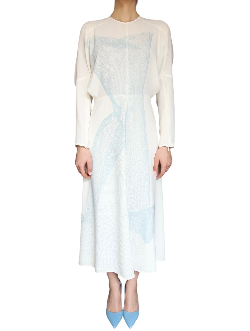 Victoria Beckham Blue Printed Gown - US 8