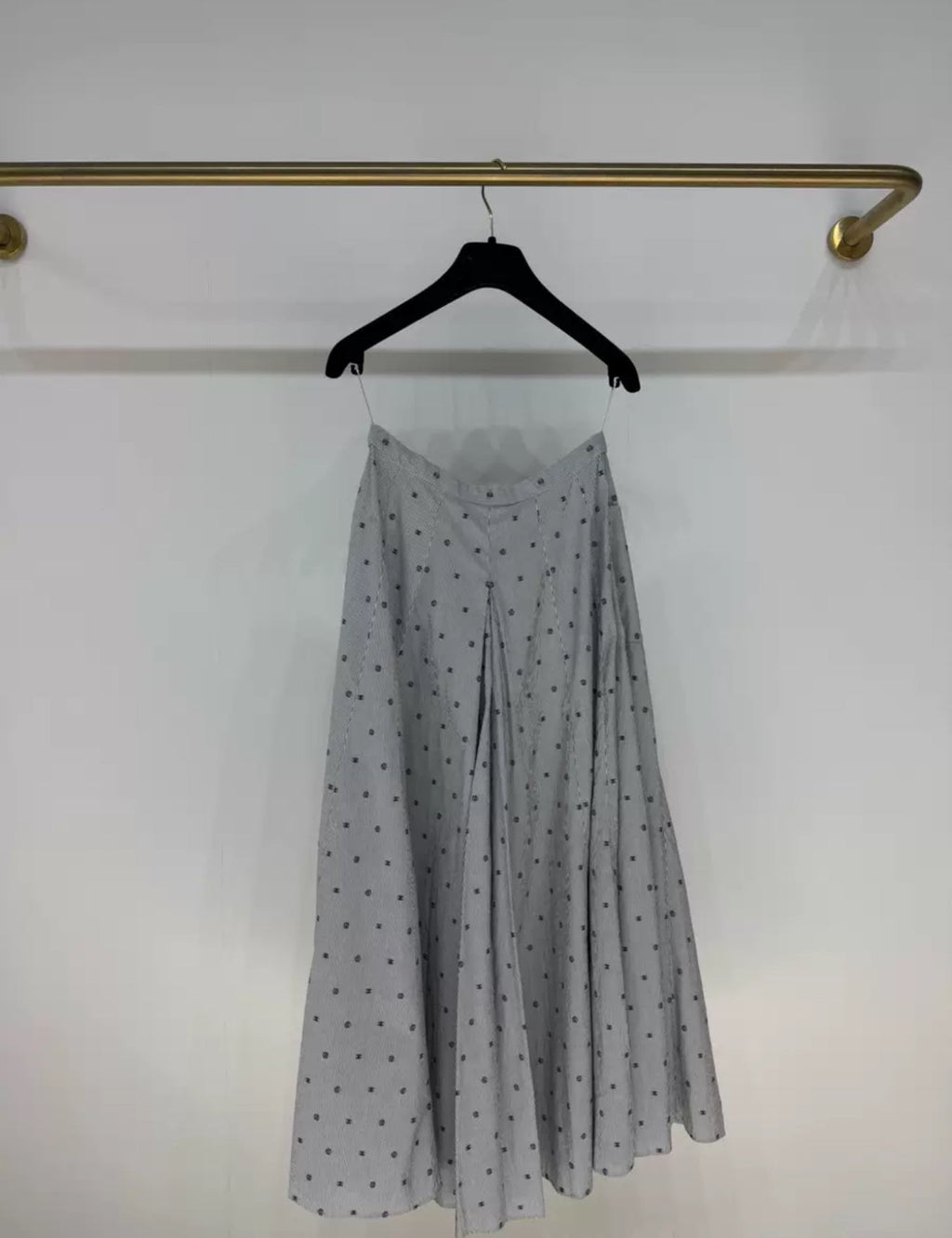 Chanel 22S polka dot striped skirt