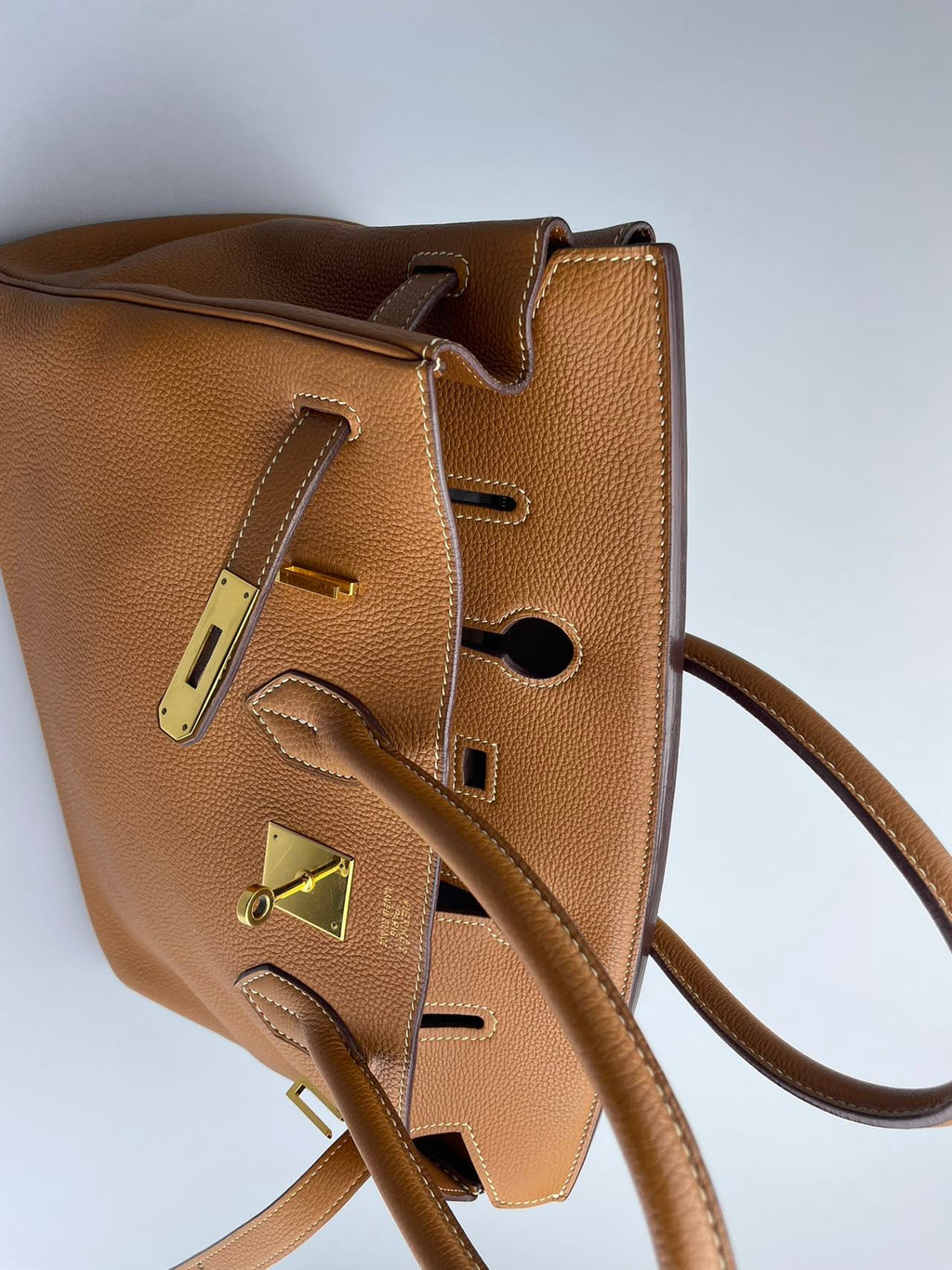 Hermes pre-owned Birkin 35 in gold vintage Togo leather