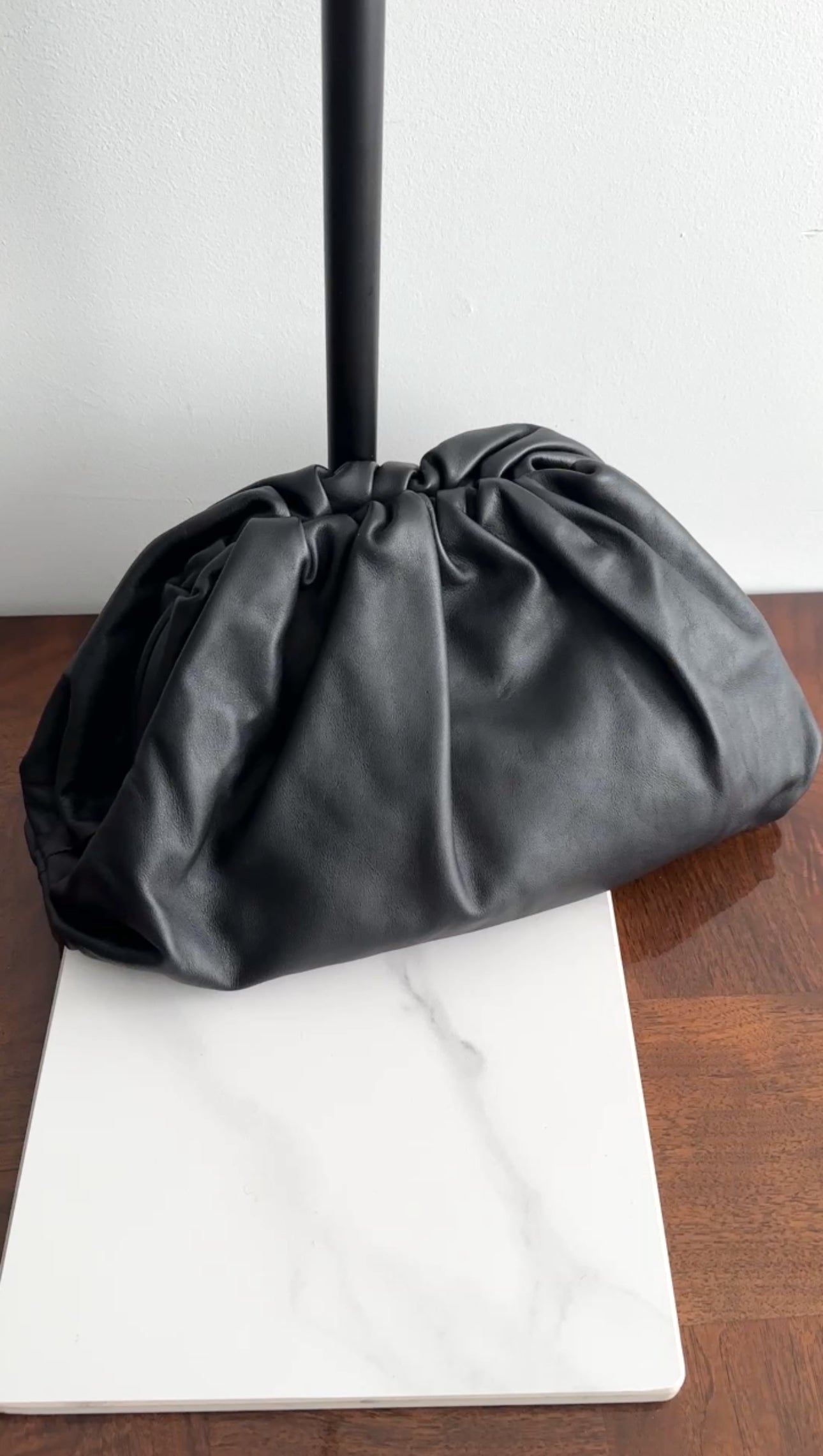 Bottega Veneta The Clutch Pouch Black Leather Bag
