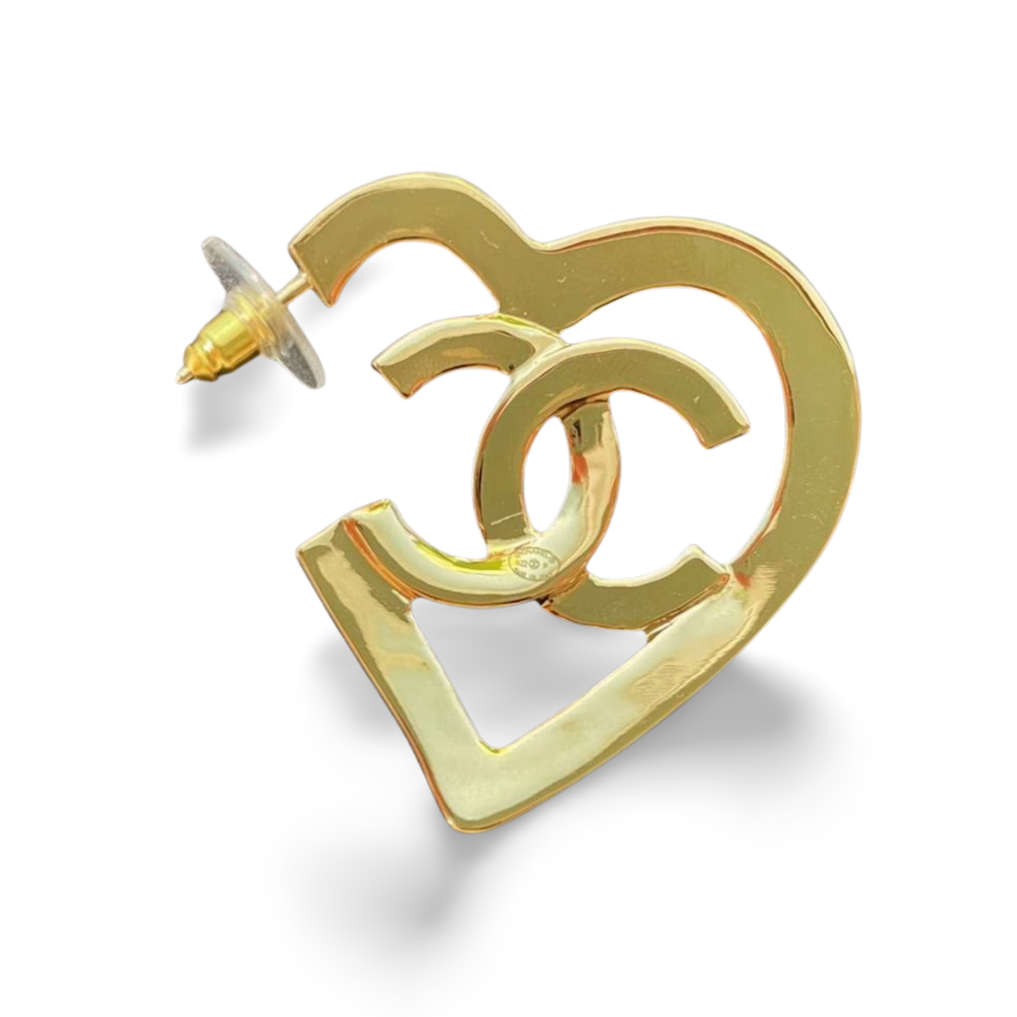 Chanel Heart Hoop Earrings
