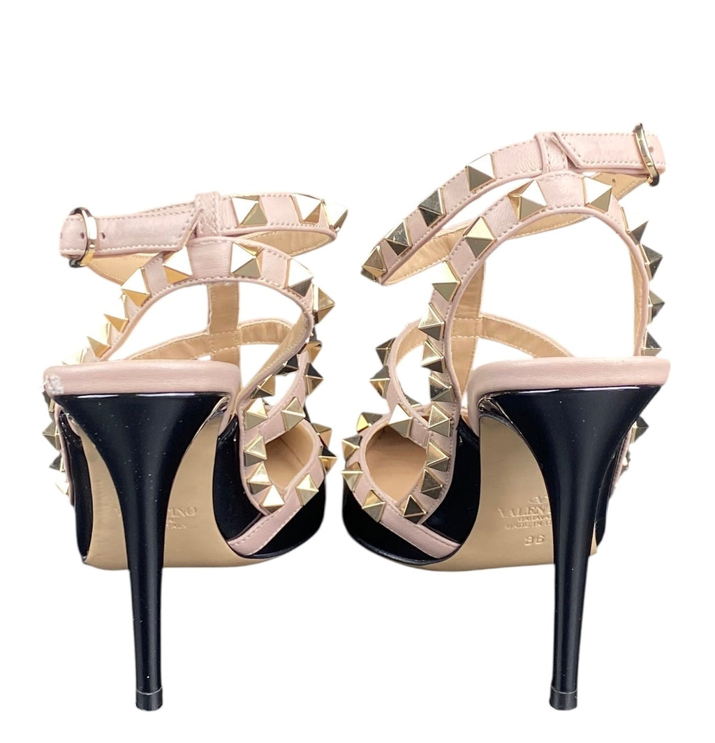 Valentino Patent Leather Rockstud Cage Pumps - 36