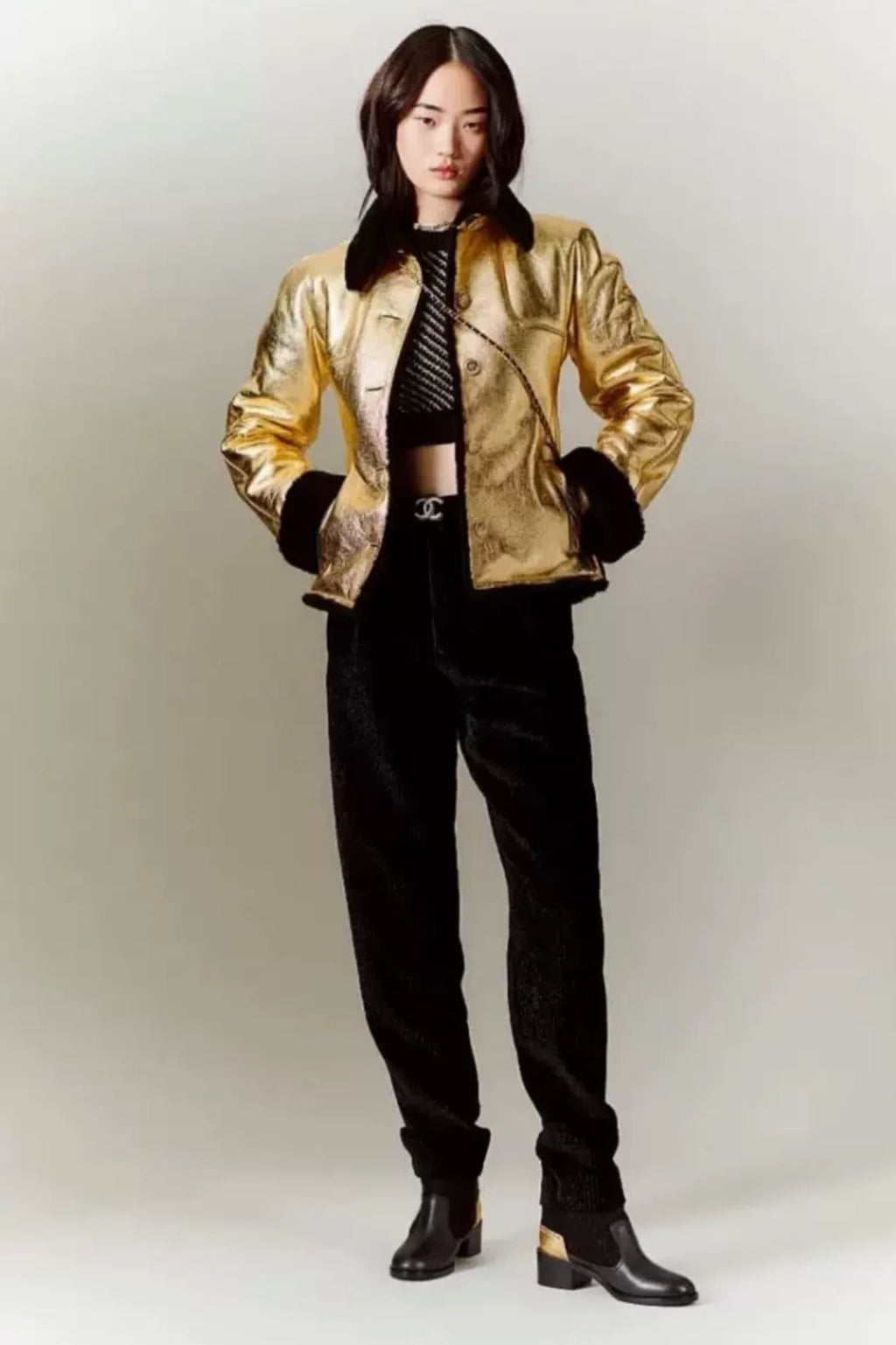 Chanel 22B Gold & Black Blouson