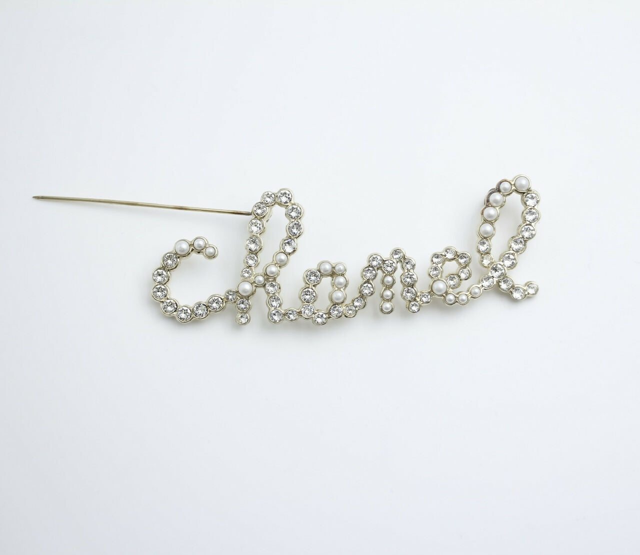 Chanel B19K Rhinestone English Word ‘CHANEL’ Brooch