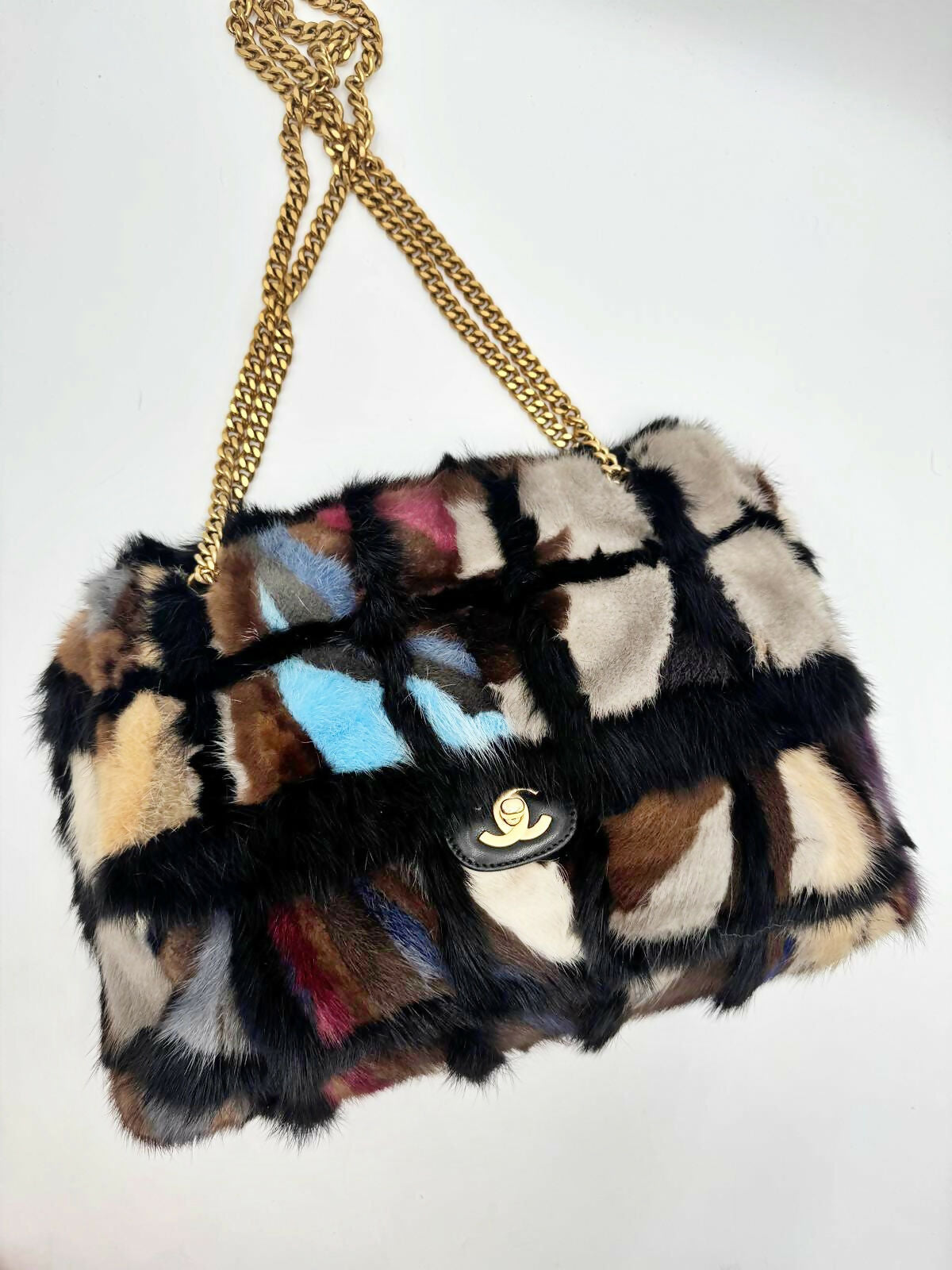 Chanel Vintage 2001 Mink Fur Maxi Flap Bag