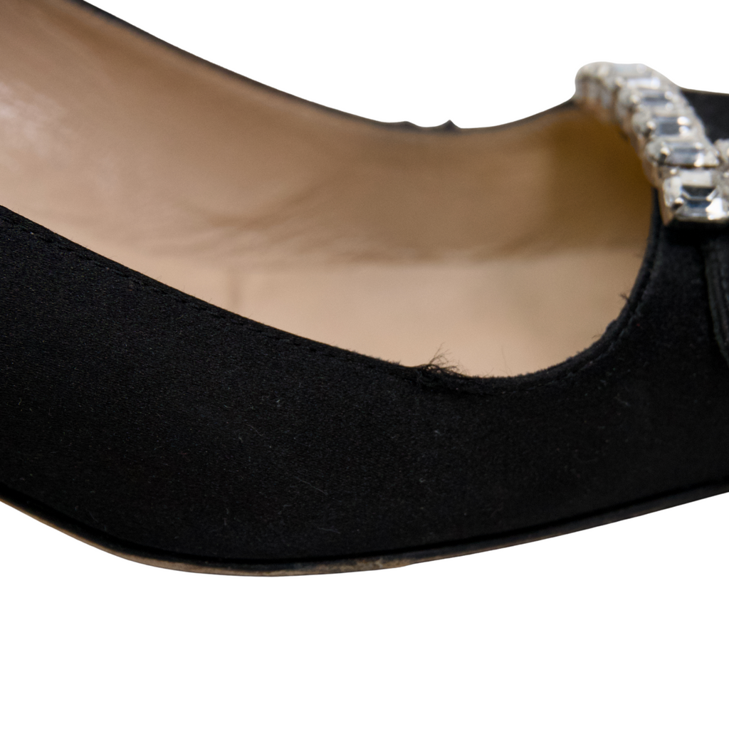 Manolo Blahnik Cyrstal Buckle Heels - Women's 38.5