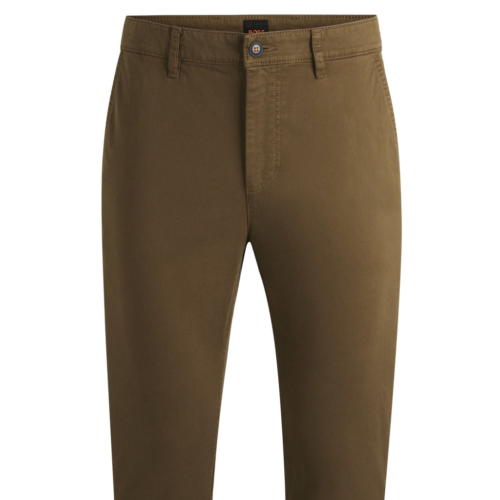 Tapered-Fit Chinos In Stretch-Cotton Satin