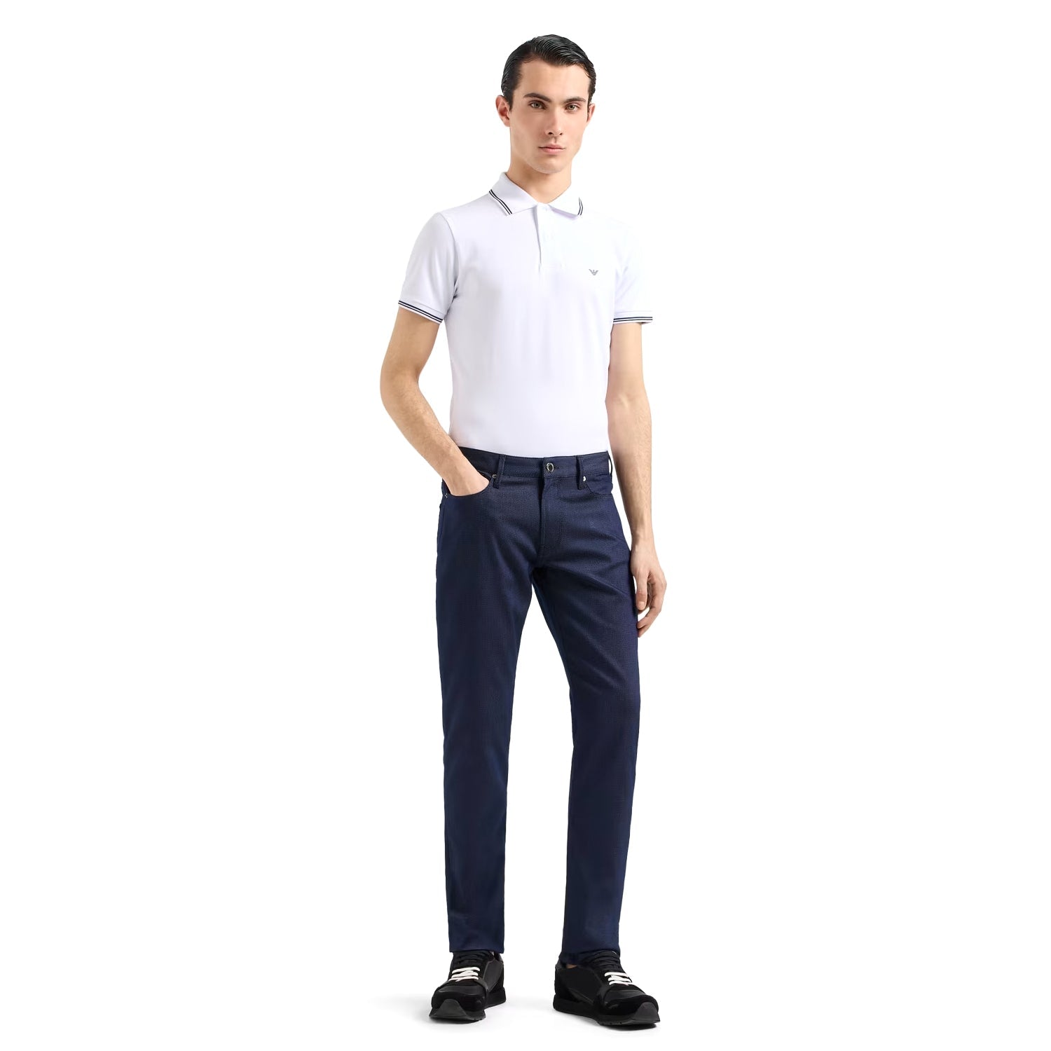 J06 Slim-Fit, Cotton-Blend Trousers With Micro-Armure Polka Dots
