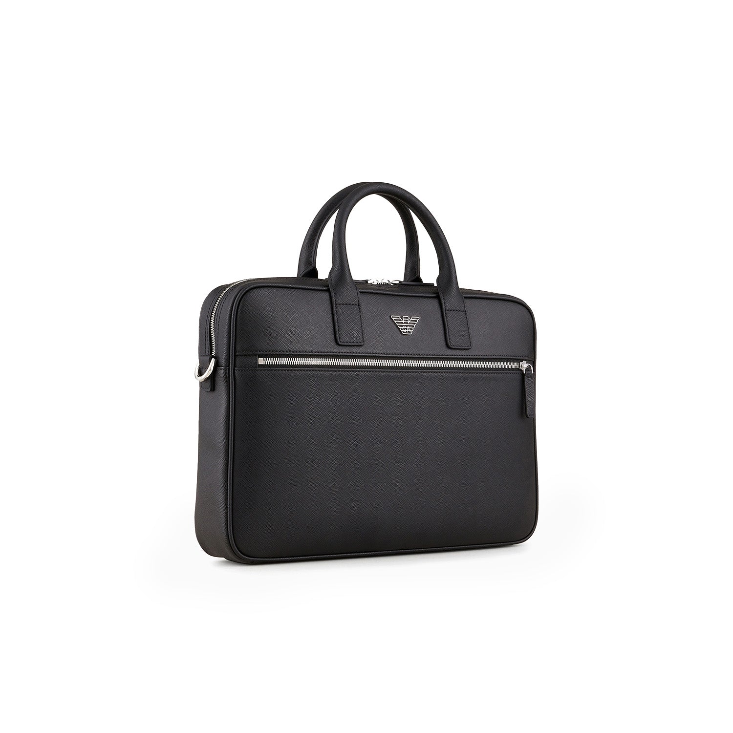 Asv Regenerated Saffiano Leather Business Bag With Eagle Plate