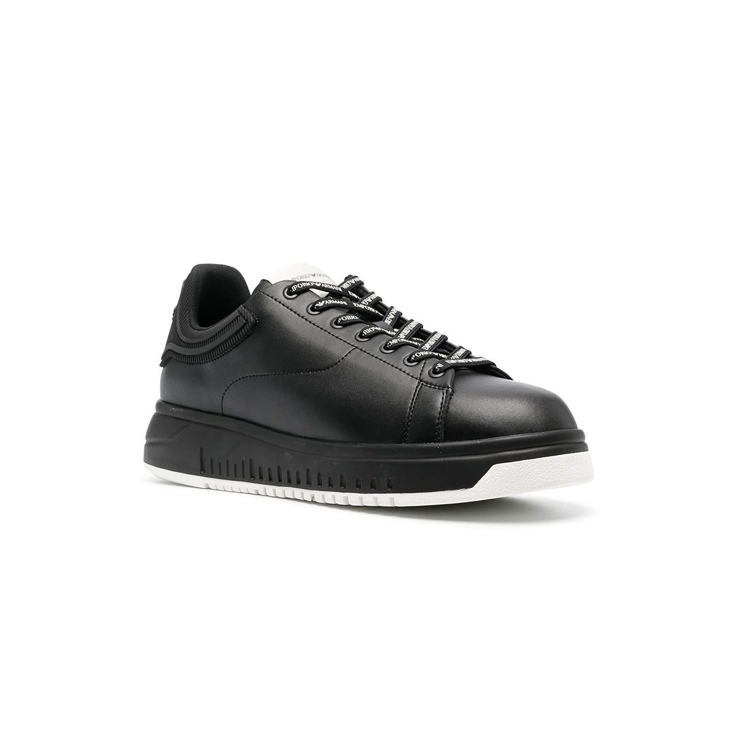Leather Sneakers With Rubber Back Knurled Sole