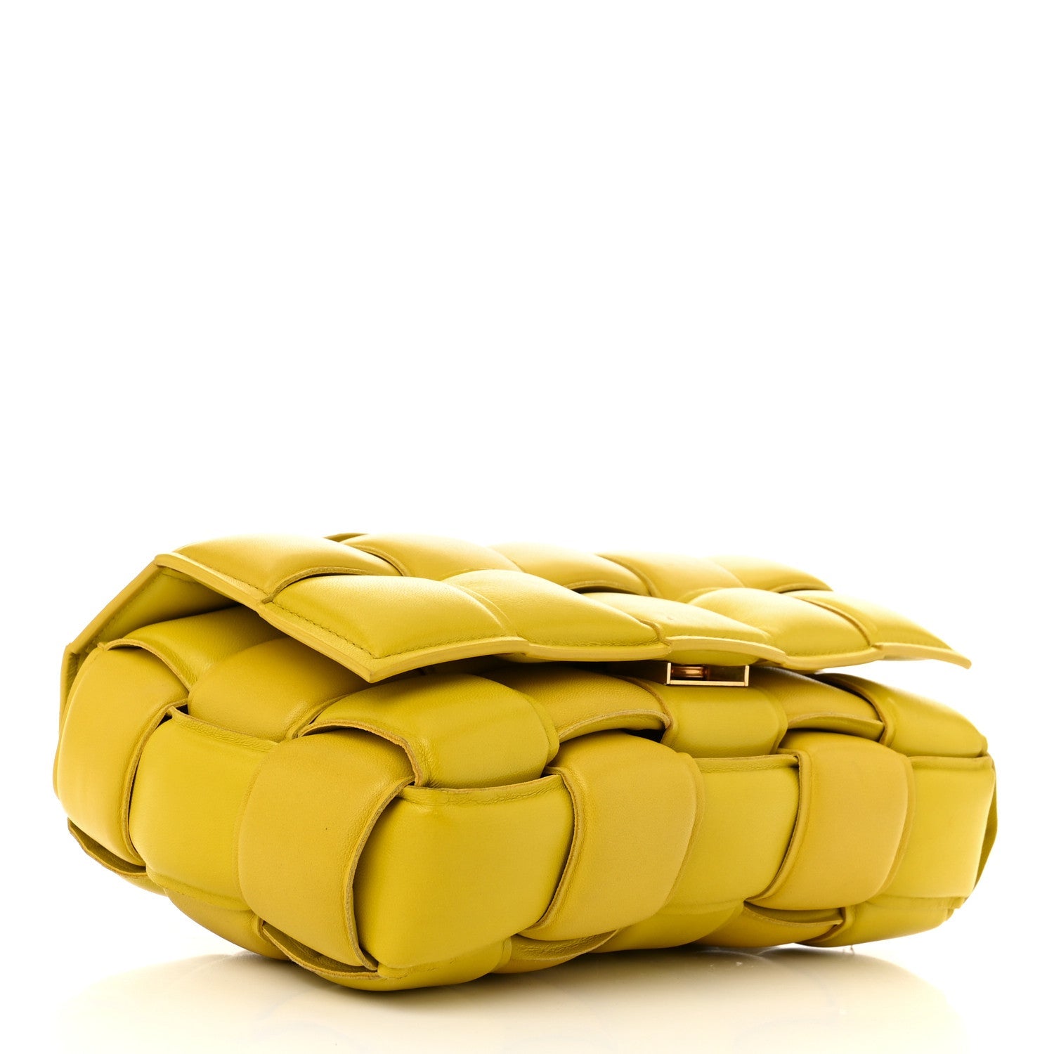 Nappa Maxi Intreccio Padded Cassette Crossbody Bag Buttercup