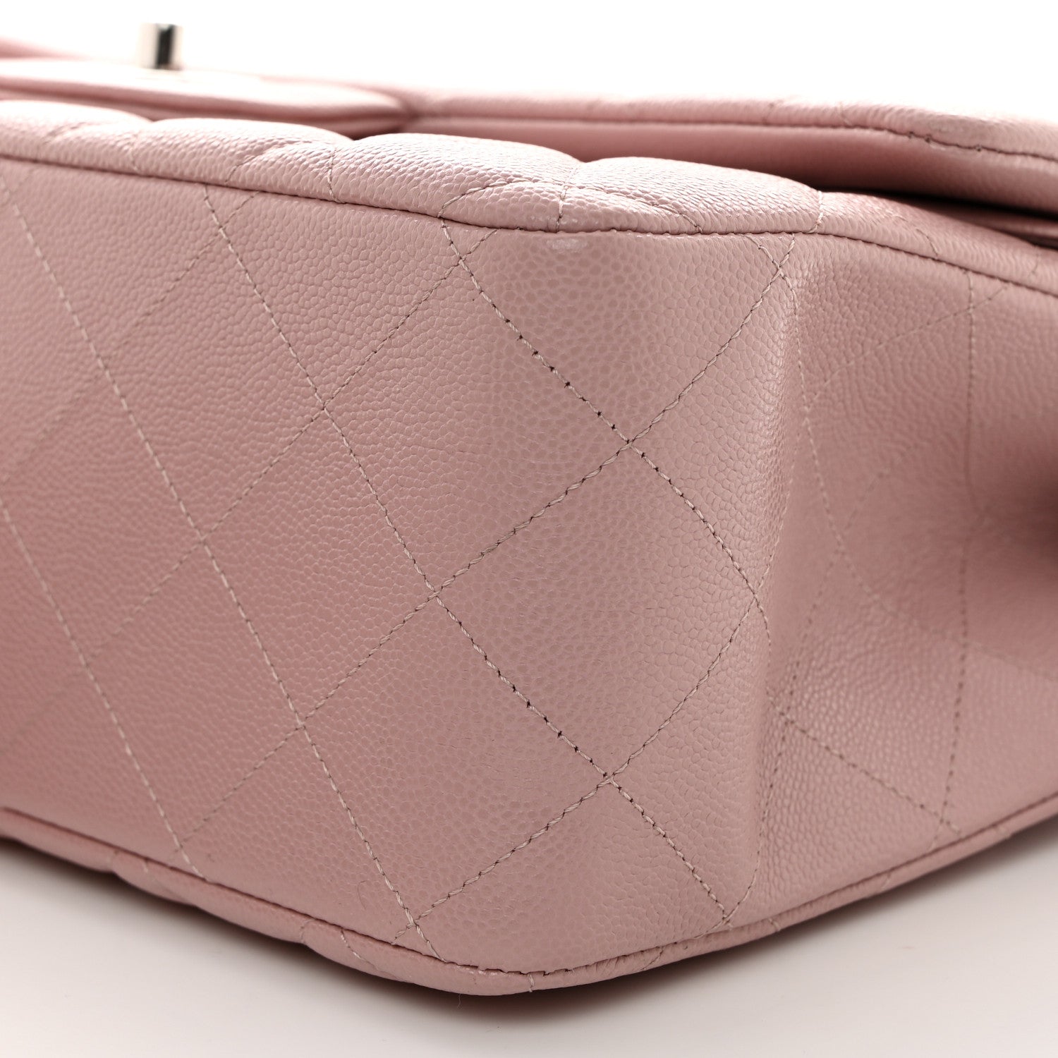Caviar Quilted Jumbo Double Flap Light Purple