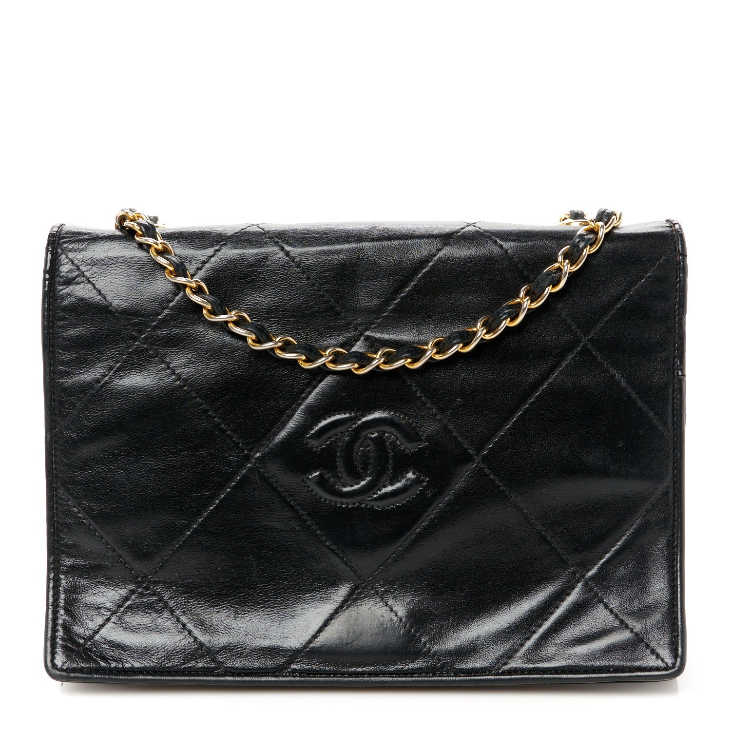 Lambskin Diamond CC Flap Black