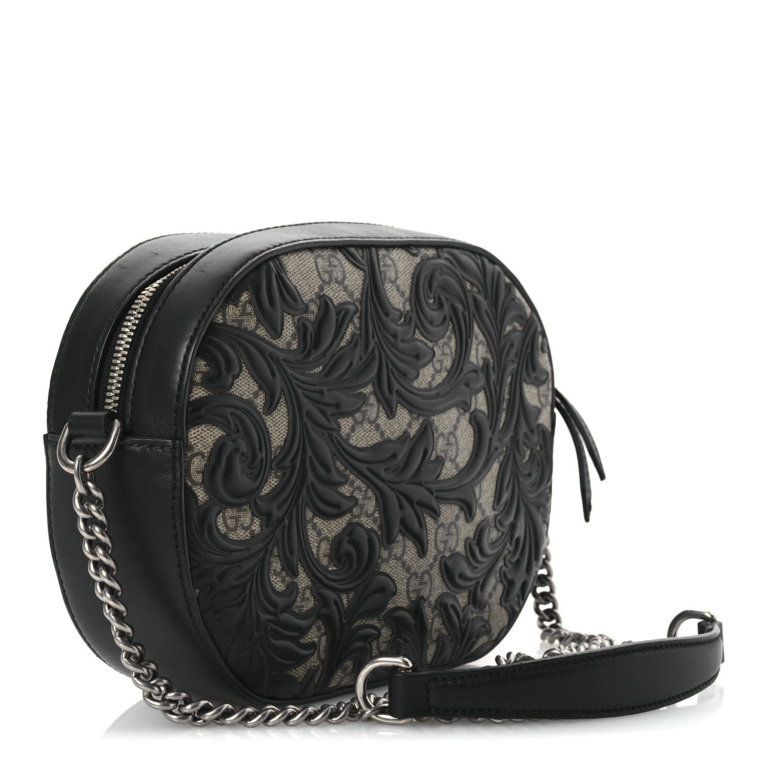 GG Supreme Monogram Arabesque Mini Chain Shoulder Bag Beige Black