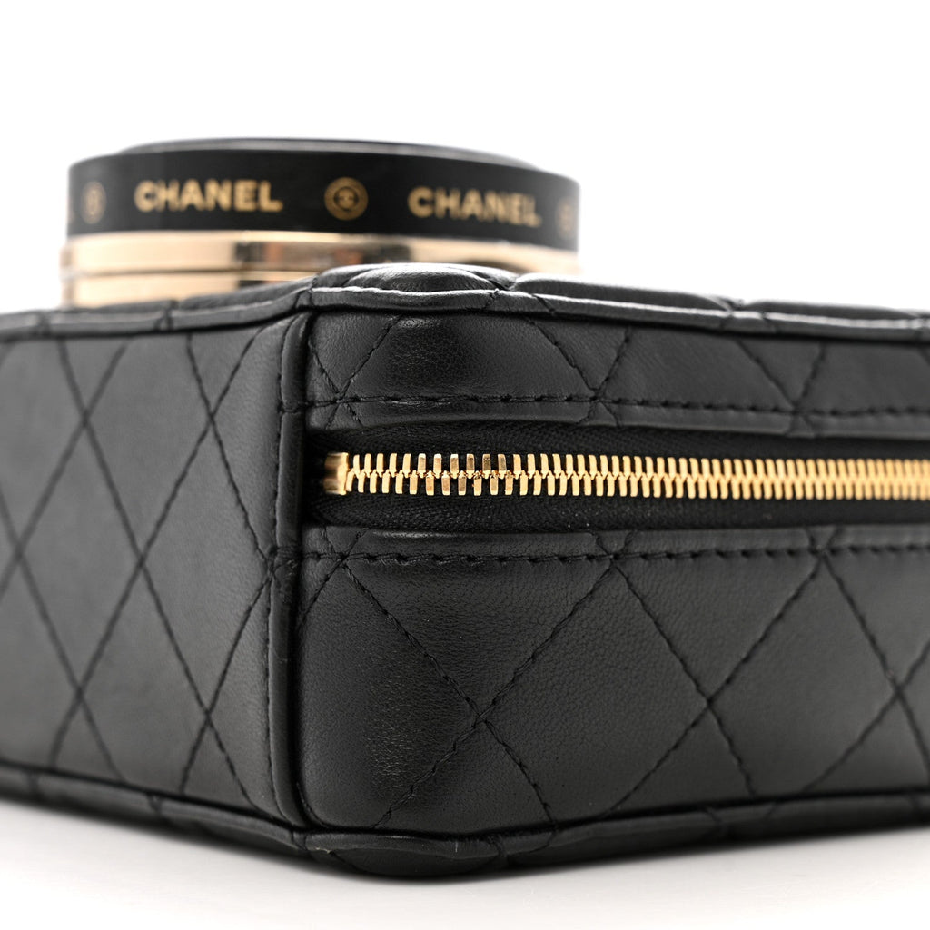 Lambskin Quilted Coco  Bag Black