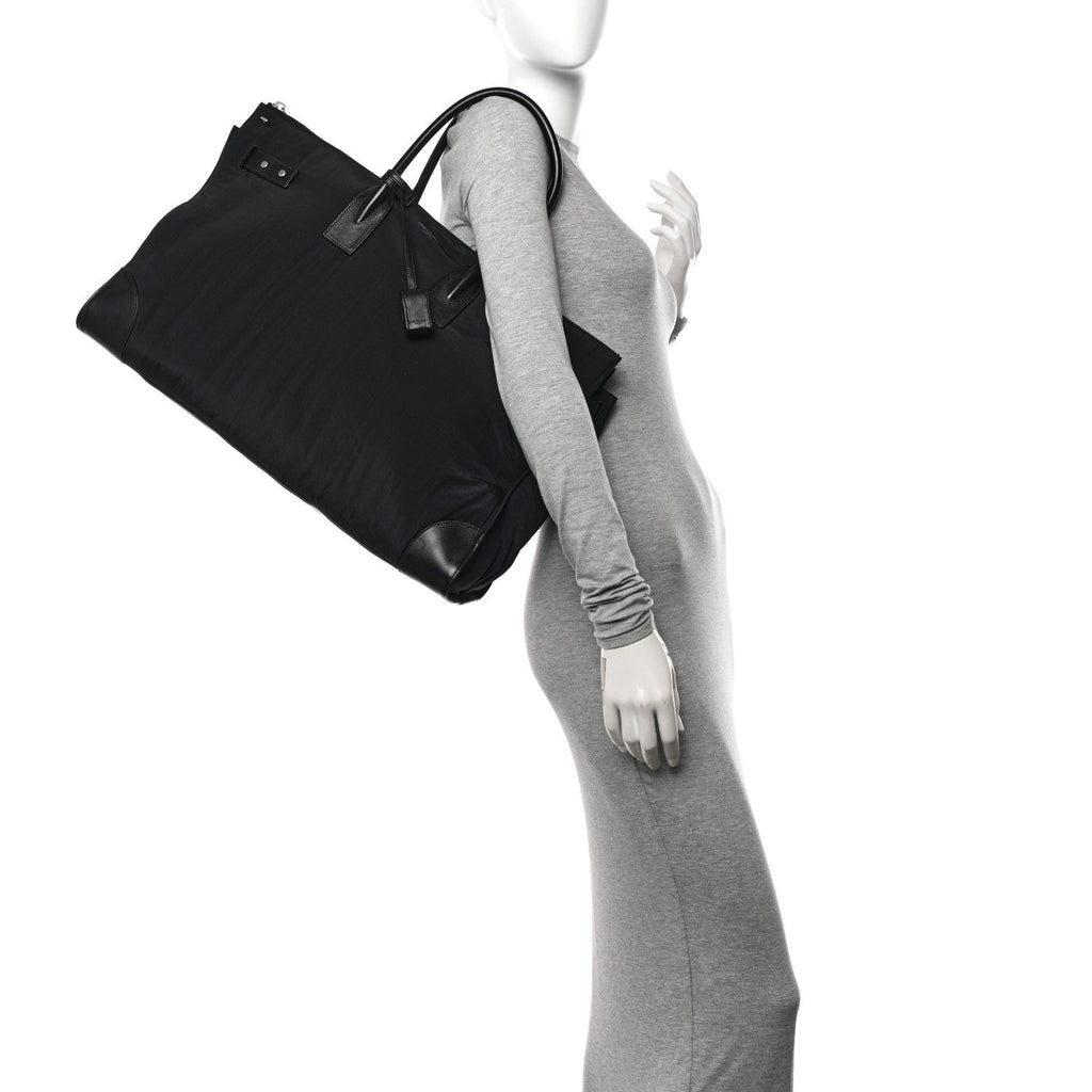 Nylon Calfskin 48H Sac De Jour Duffle Black