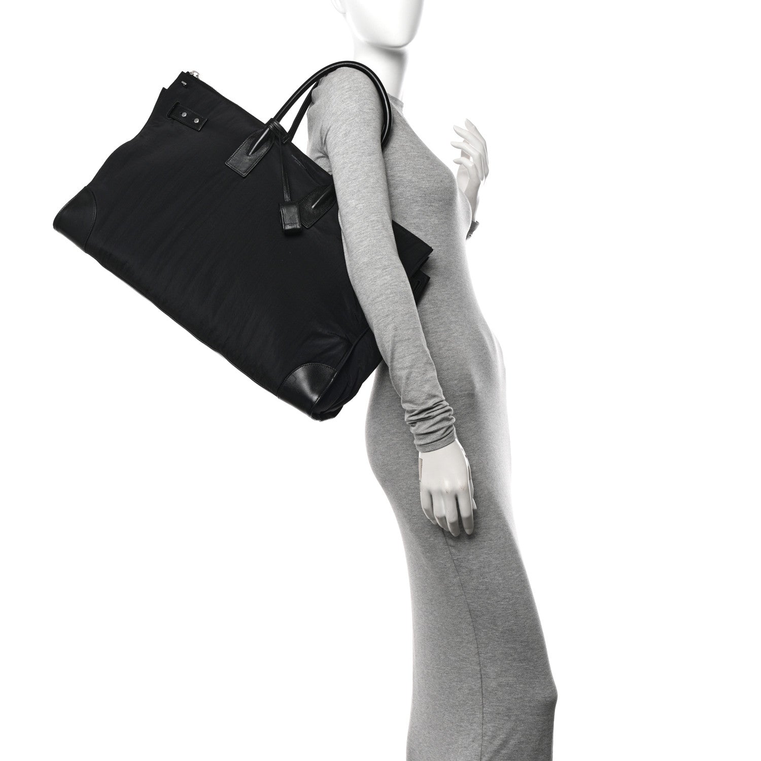 Nylon Calfskin 48H Sac De Jour Duffle Black