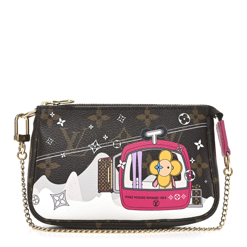 Monogram 2019 Christmas Animation Mini Courchevel Pochette Accessories Fuchsia