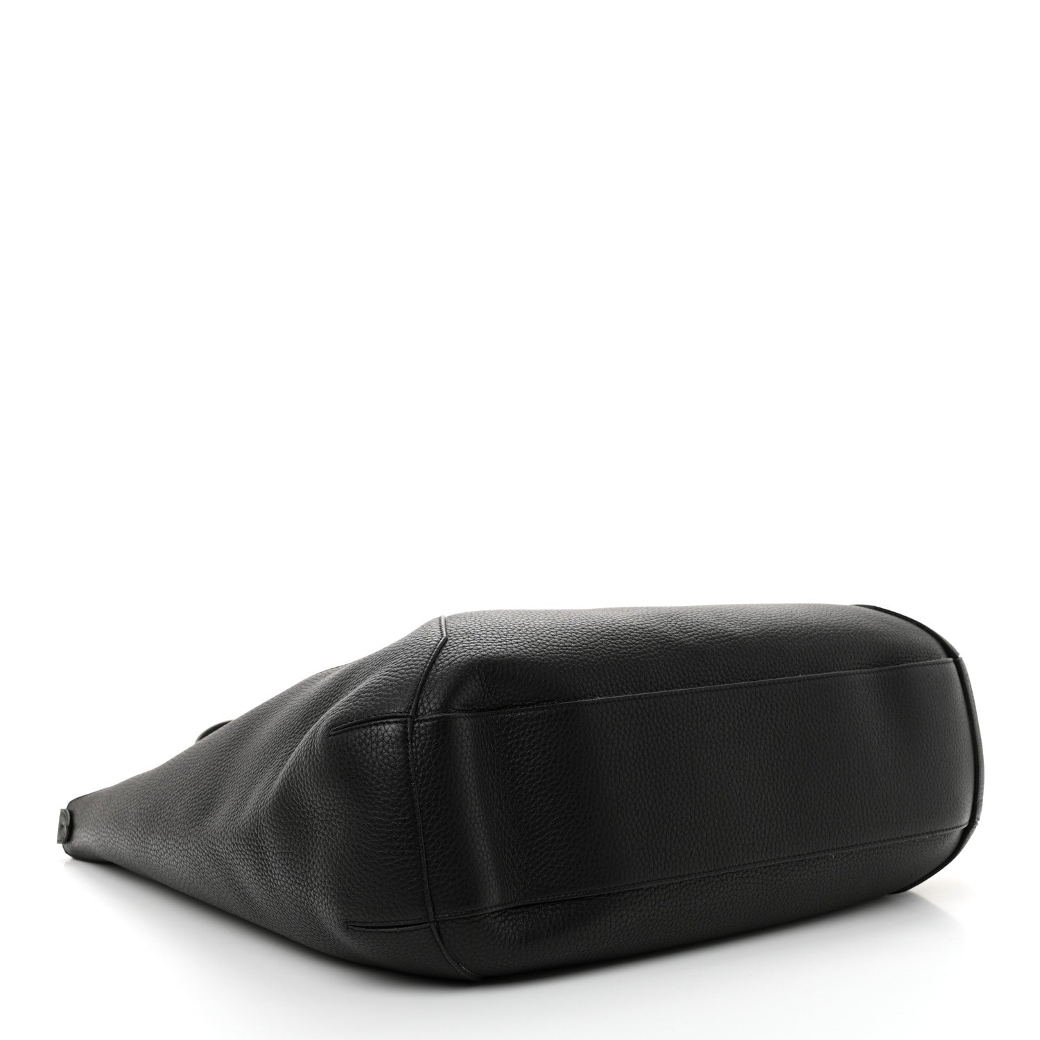 Grained Calfskin Medium Edge Tote Black