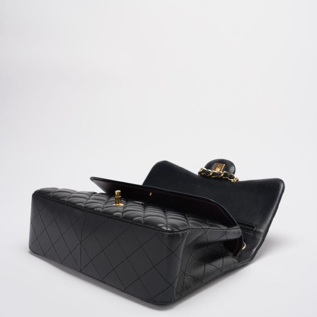 Chanel Timeless Classic Flap Bag Black Jumbo Quilted Leather Gold Hardware