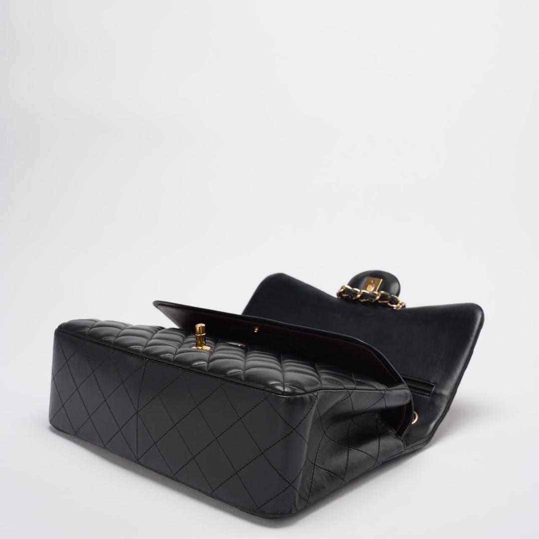 Chanel Timeless Classic Flap Bag Black Jumbo Quilted Leather Gold Hardware