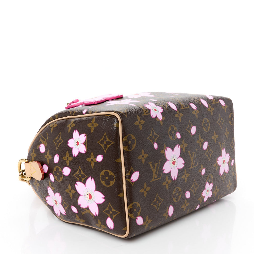 LV X TM Monogram Cherry Blossom Speedy Bandouliere 25 Sakura Brown