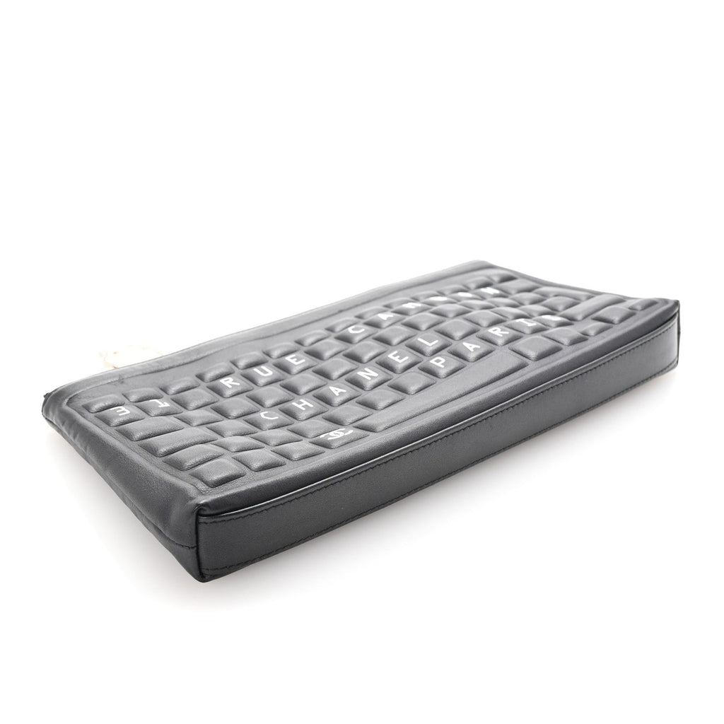 Metallic Calfskin Keyboard Pouch Black