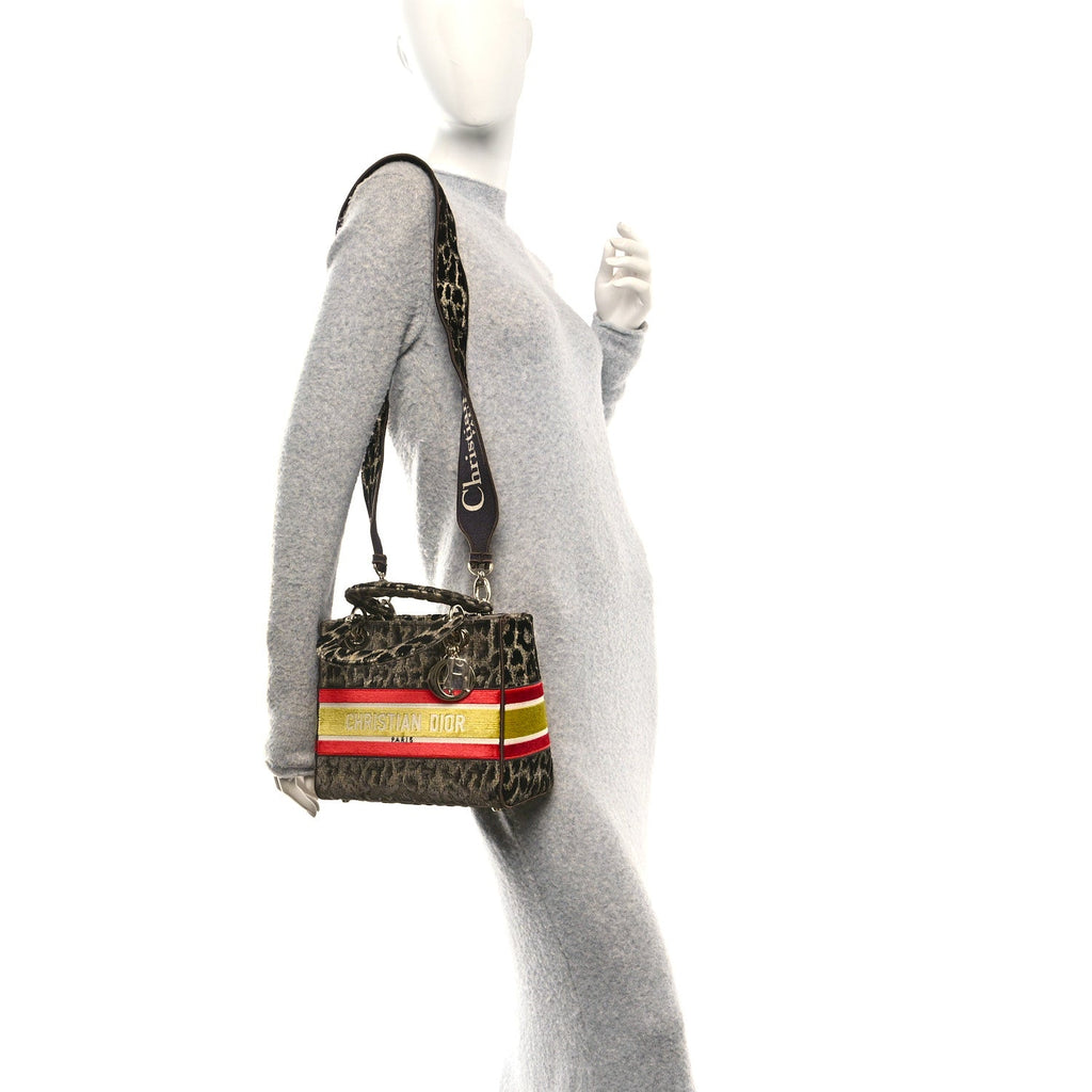 Velvet Mizza Embroidered Medium Lady D-Lite Beige Multicolor