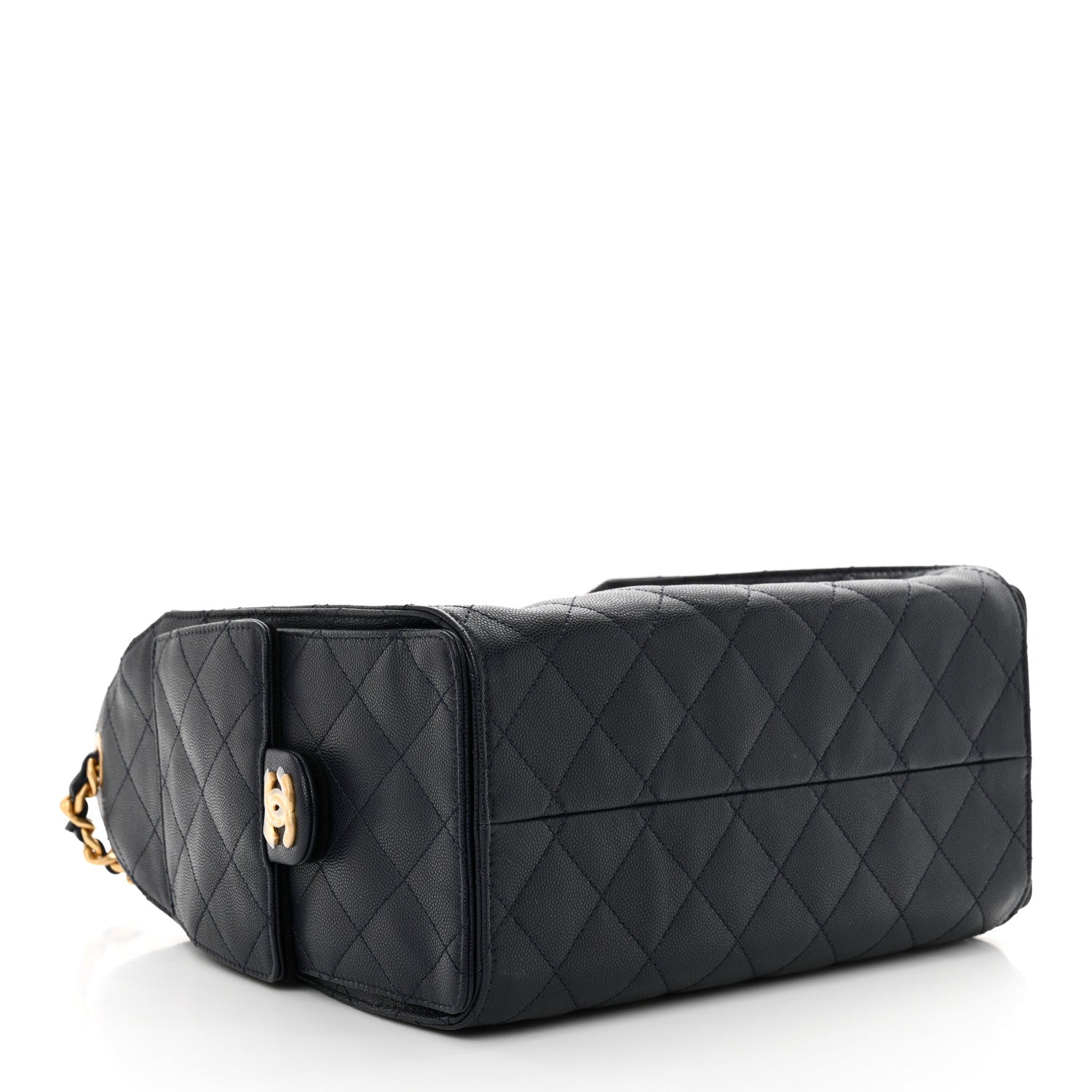 Caviar Quilted Small Chanel 25 Handbag Dark Navy