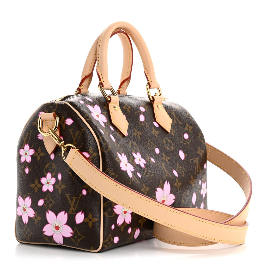 LV X TM Monogram Cherry Blossom Speedy Bandouliere 25 Sakura Brown