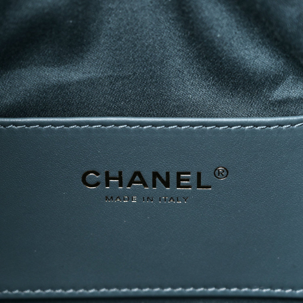 Suede Quilted Small Chanel 25 Handbag Blue