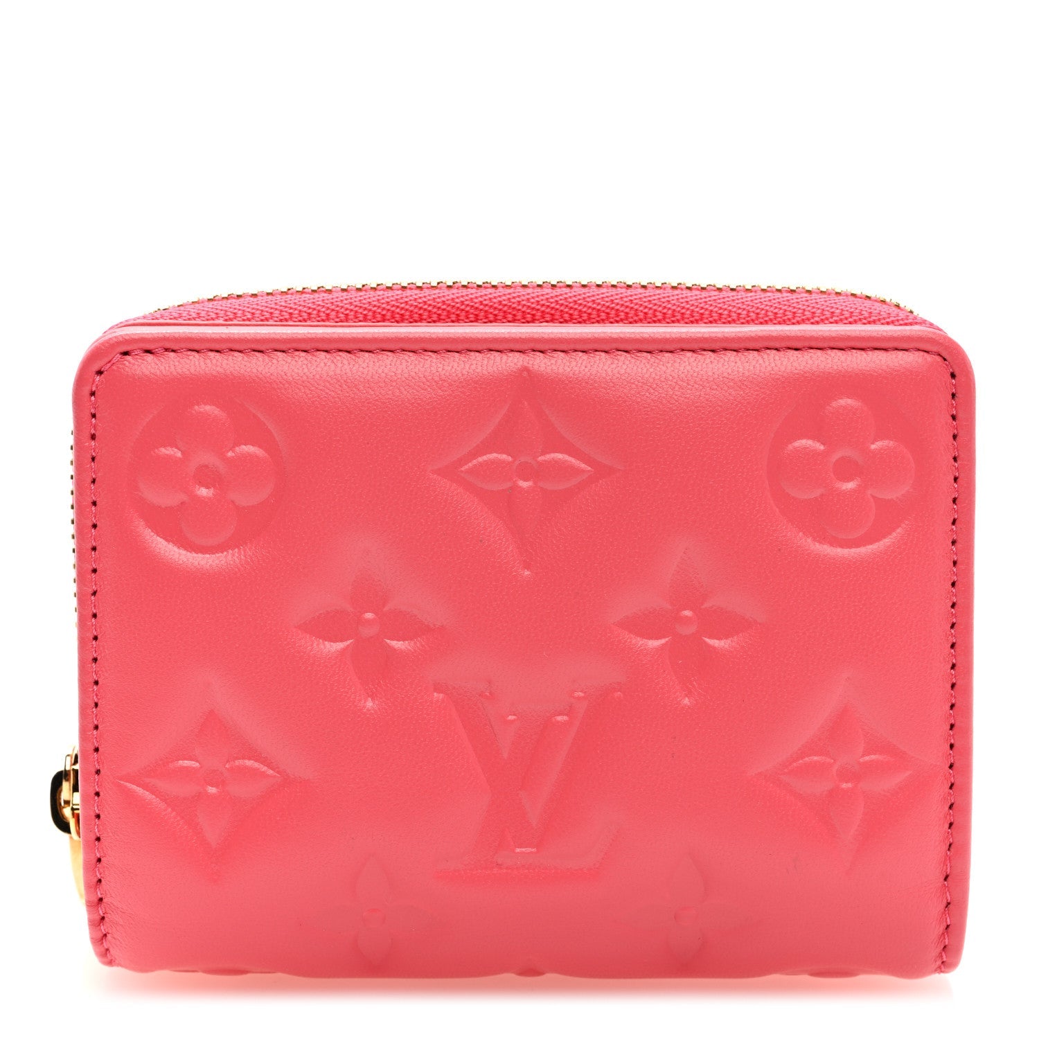 Lambskin Embossed Monogram Lou Coussin Wallet Pink