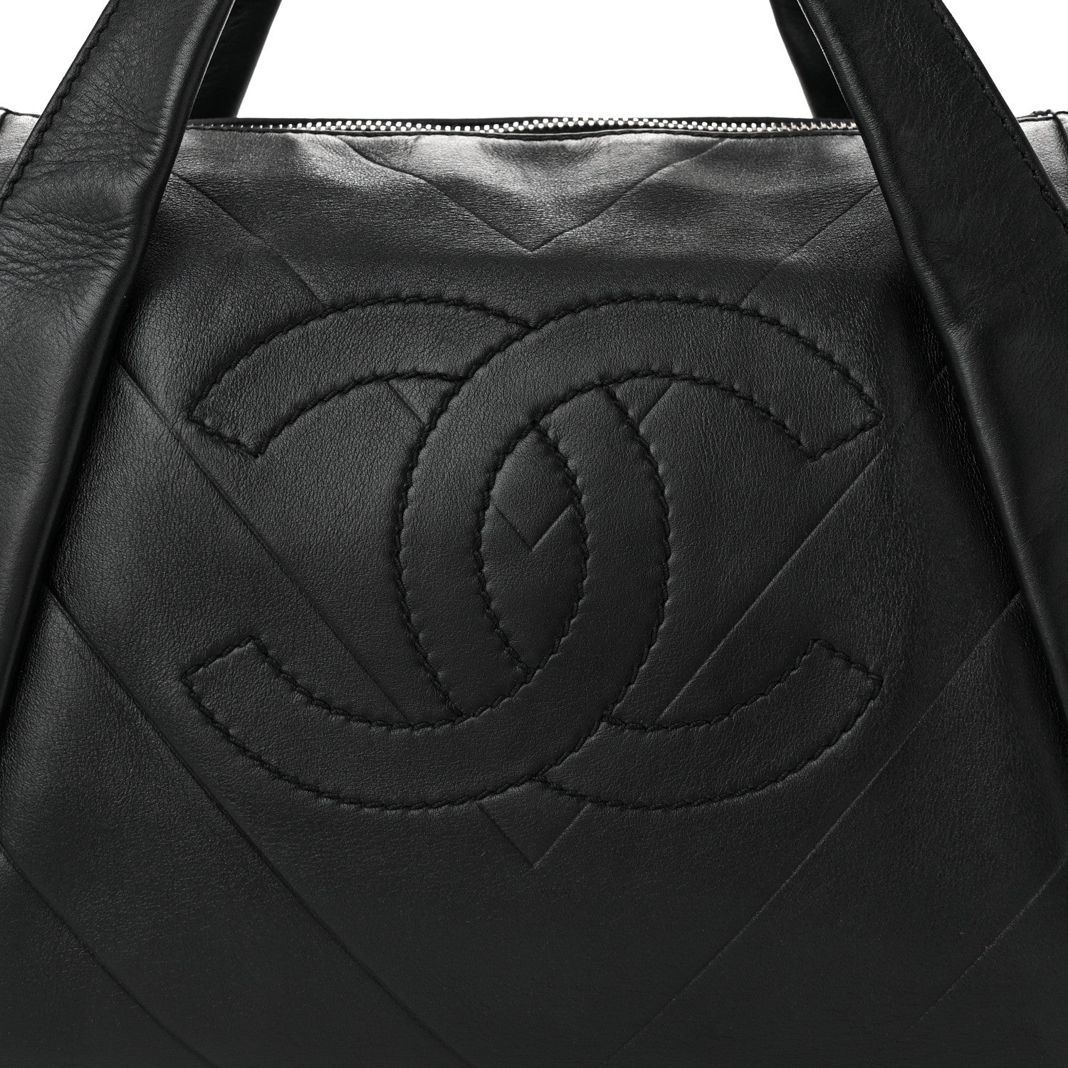 Calfskin CC Chevron All Day Long Boston Black