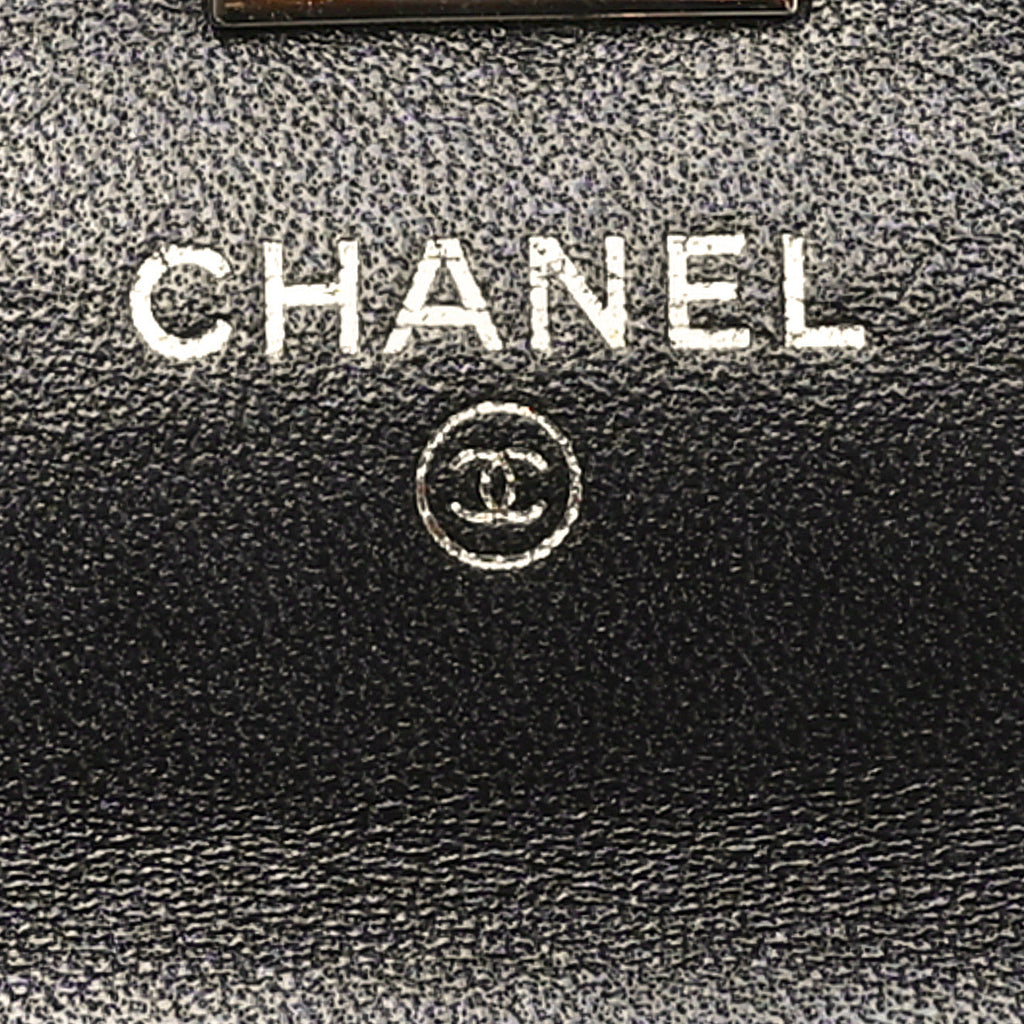 Lambskin Quilted Trendy CC  Holder On Chain Black