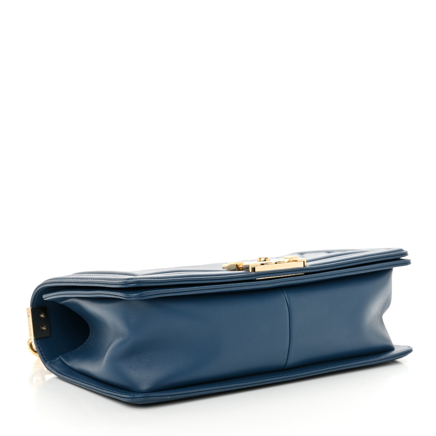 Lambskin Chevron Quilted Medium Boy Flap Blue