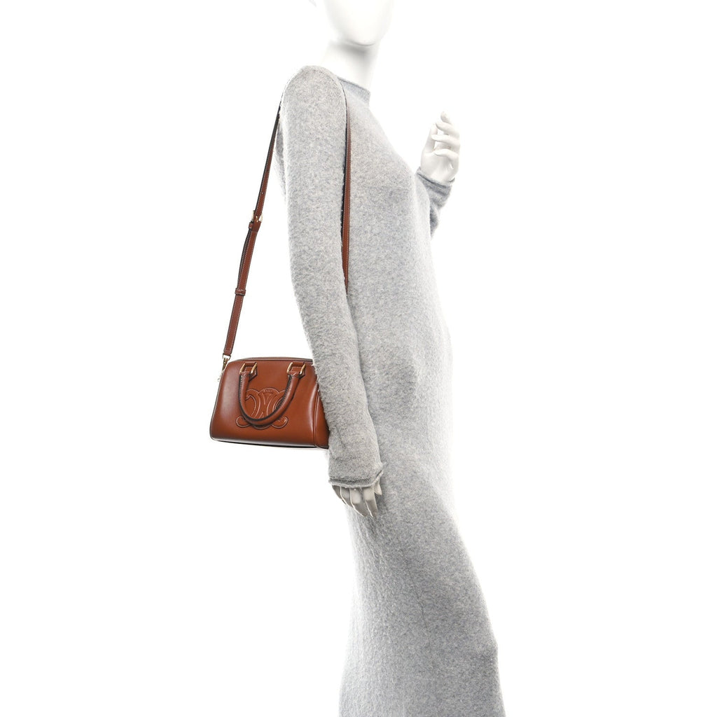 Smooth Calfskin Triomphe Small Boston Bag Tan