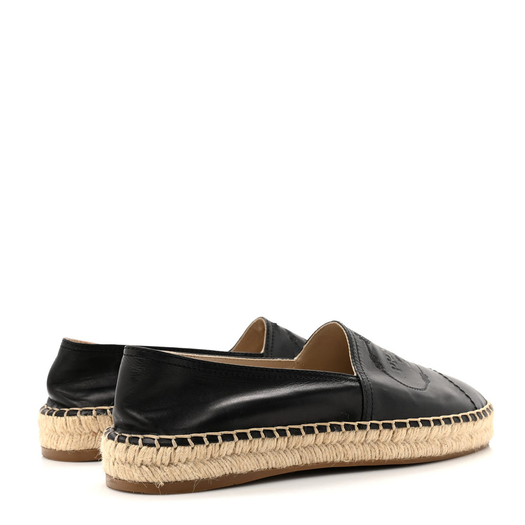 Nappa Logo Cap Toe 20mm Espadrilles 37 Black