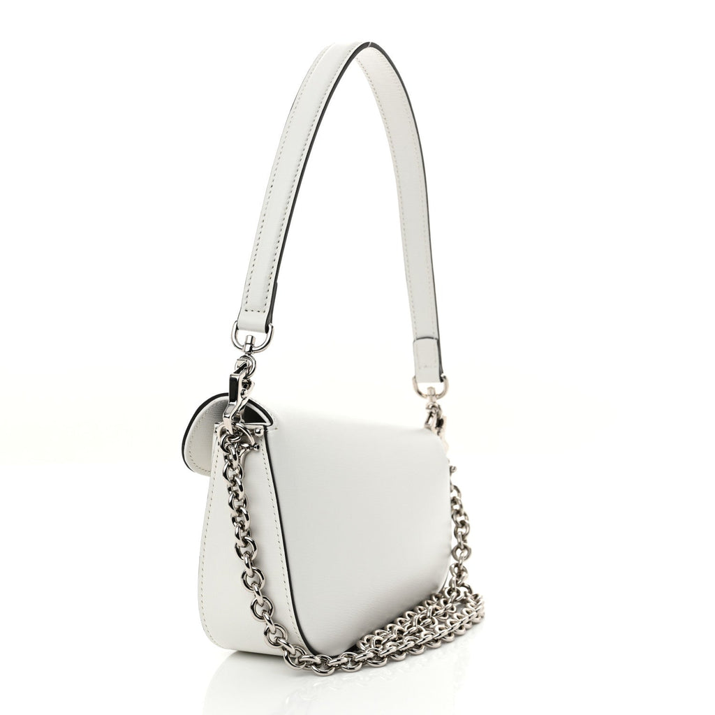 Calfskin Mini Horsebit 1955 Asymmetric Shoulder Bag Great White