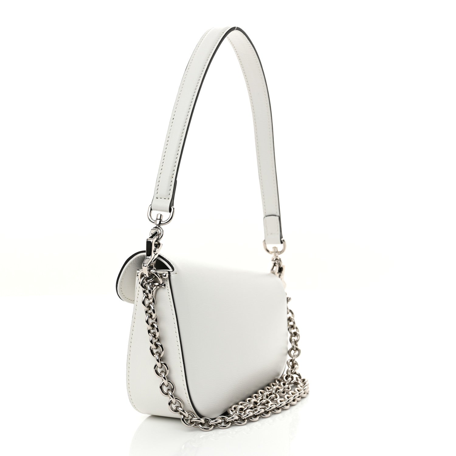 Calfskin Mini Horsebit 1955 Asymmetric Shoulder Bag Great White