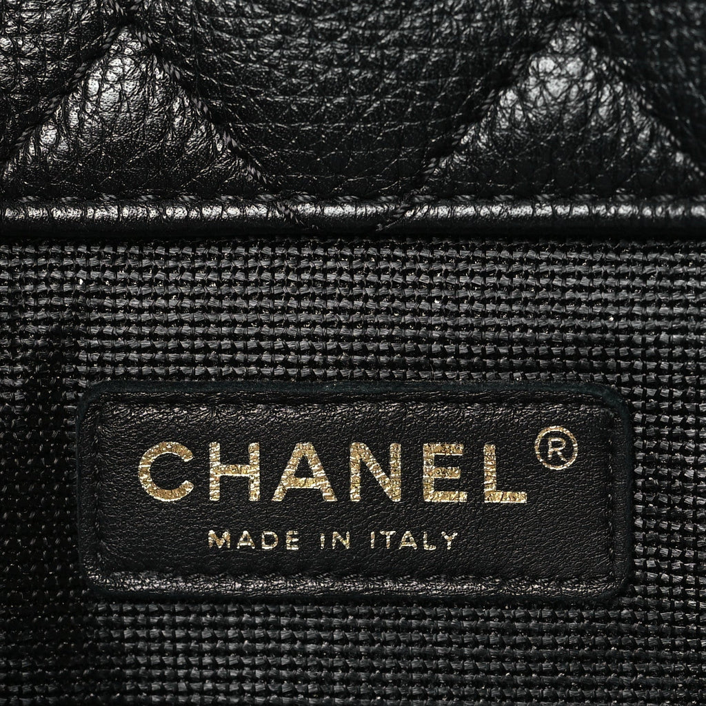 Calfskin Quilted XXL Travel Flap Bag Black