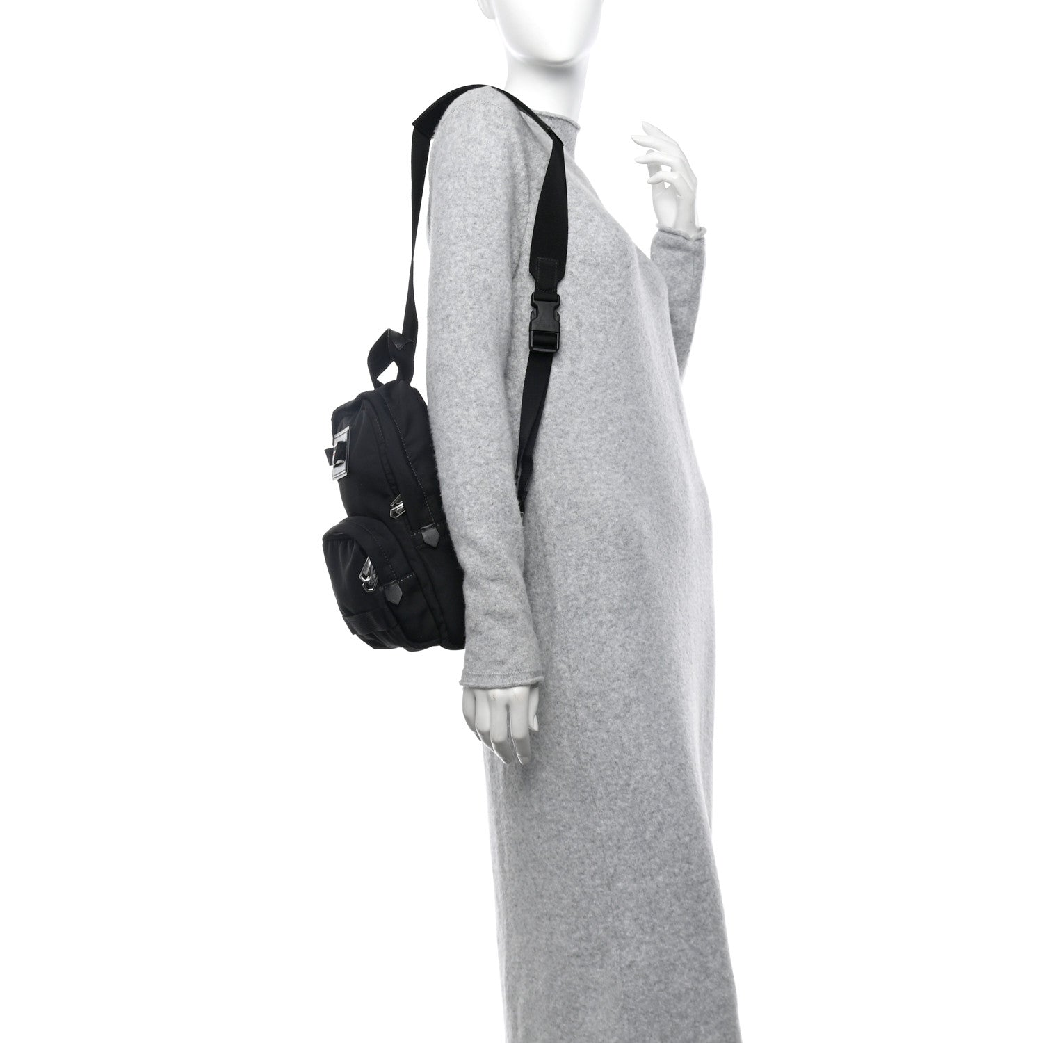 Nylon Small Downtown Sling Bag Black