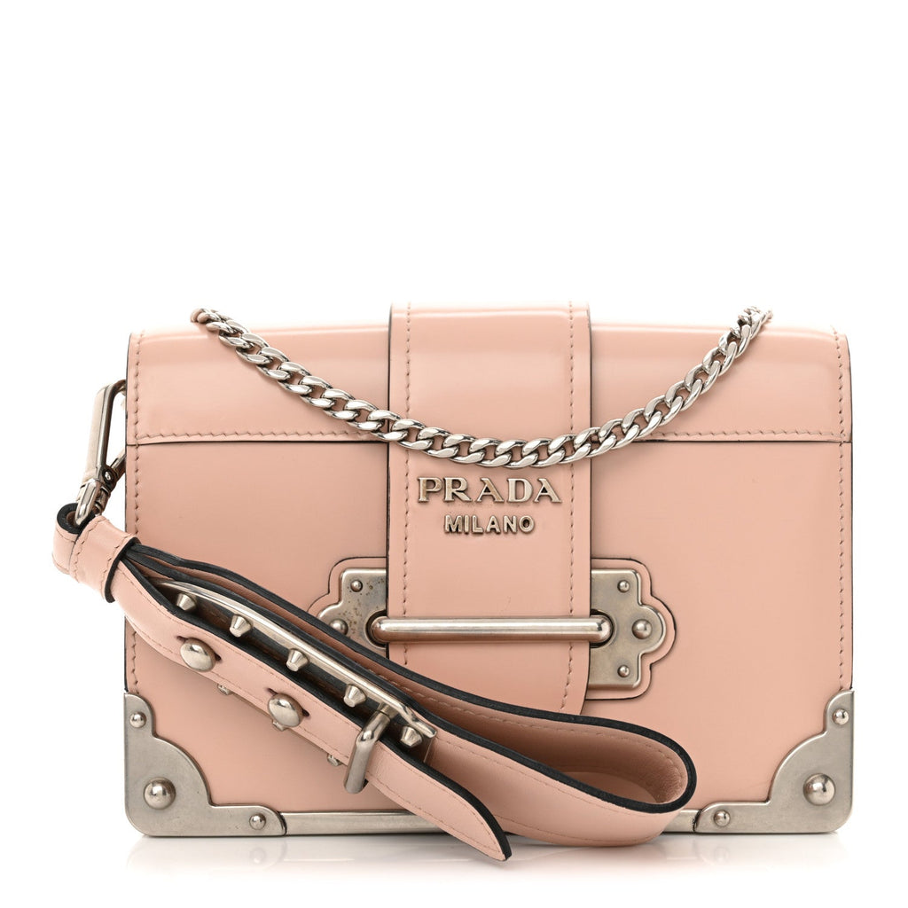 Spazzolato Soft Calf Cahier Chain Wristlet Clutch Pesca
