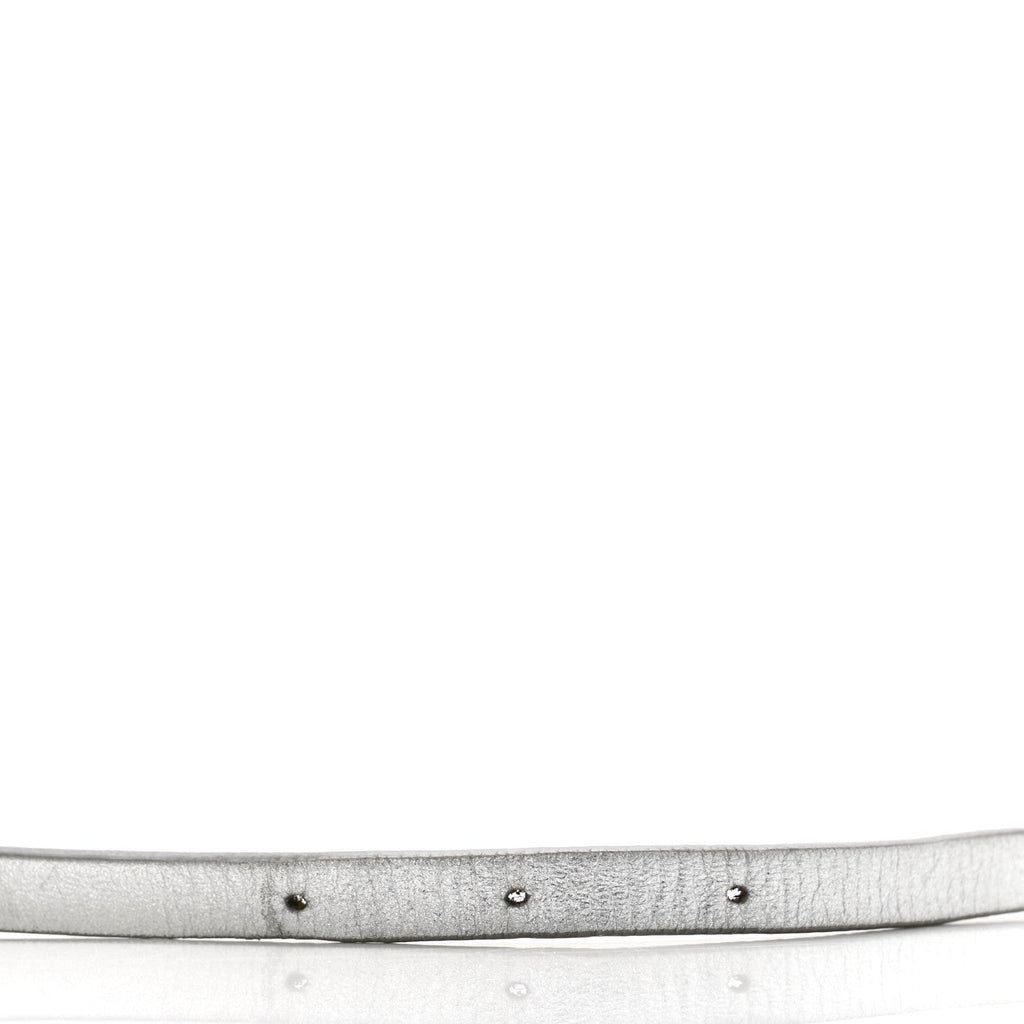 Metallic Calfskin Metal CC Chain Belt 80 32 Silver