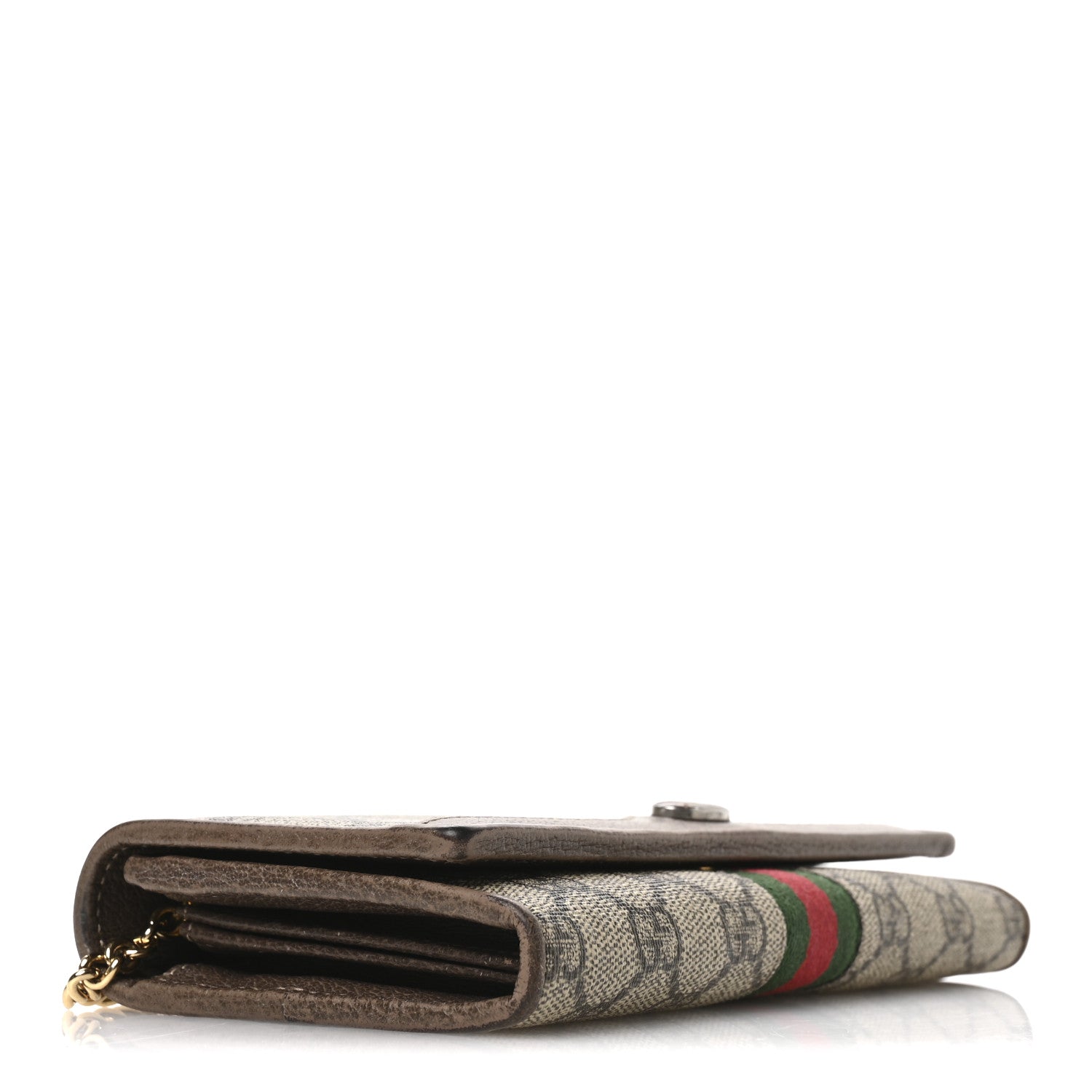 GG Supreme Monogram Web Ophidia Wallet On Chain Brown