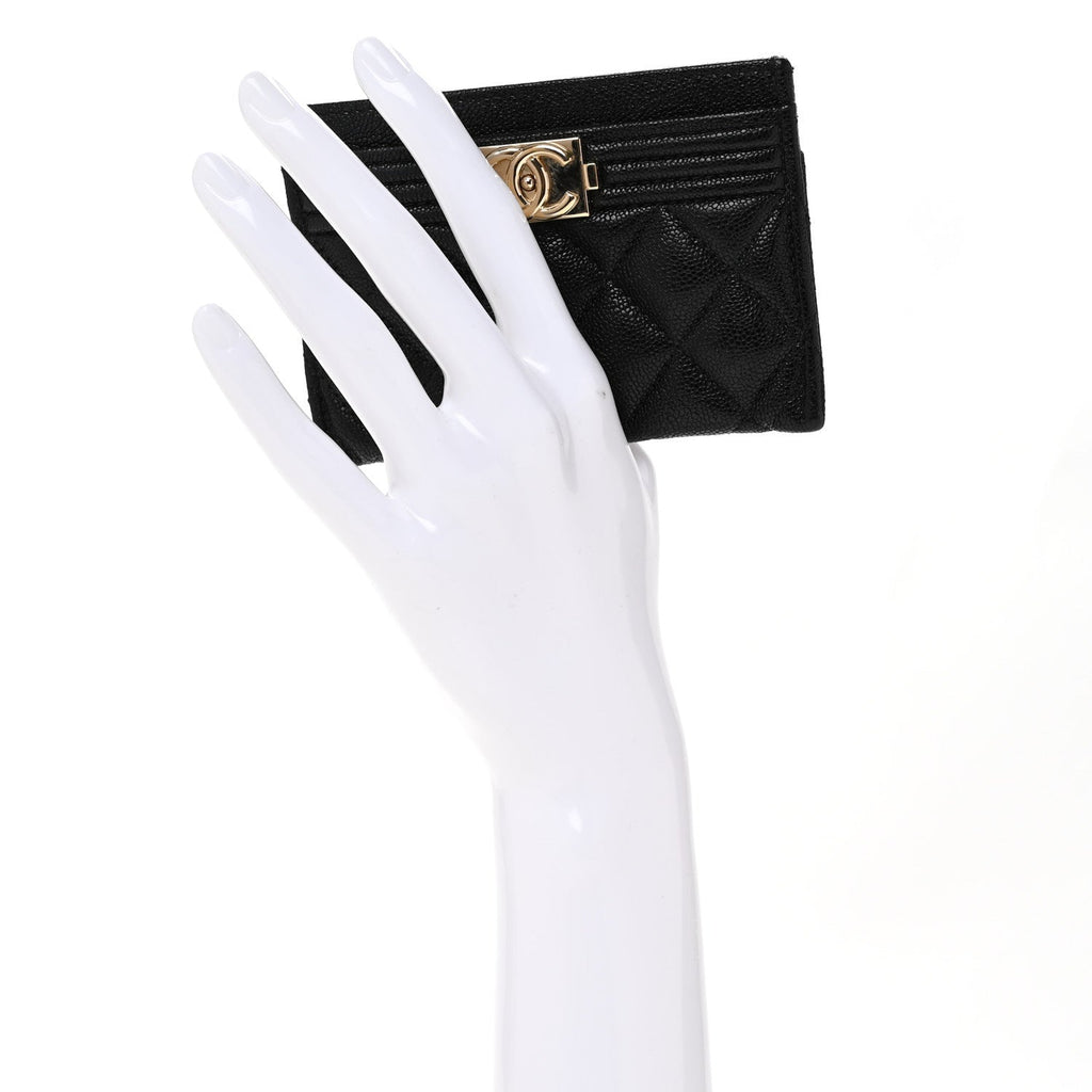 Caviar Quilted Boy  Holder Black
